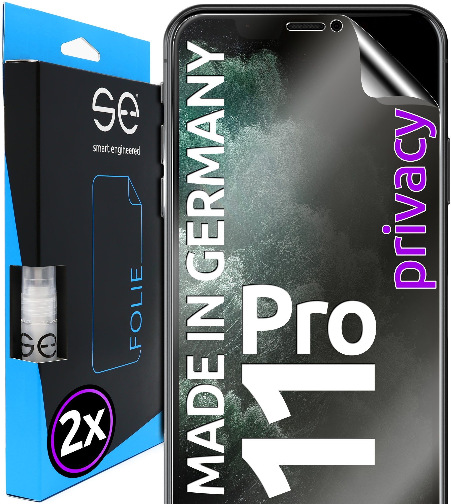 2x 3D protective film for the Apple iPhone 11 series (transparent, matte or privacy)