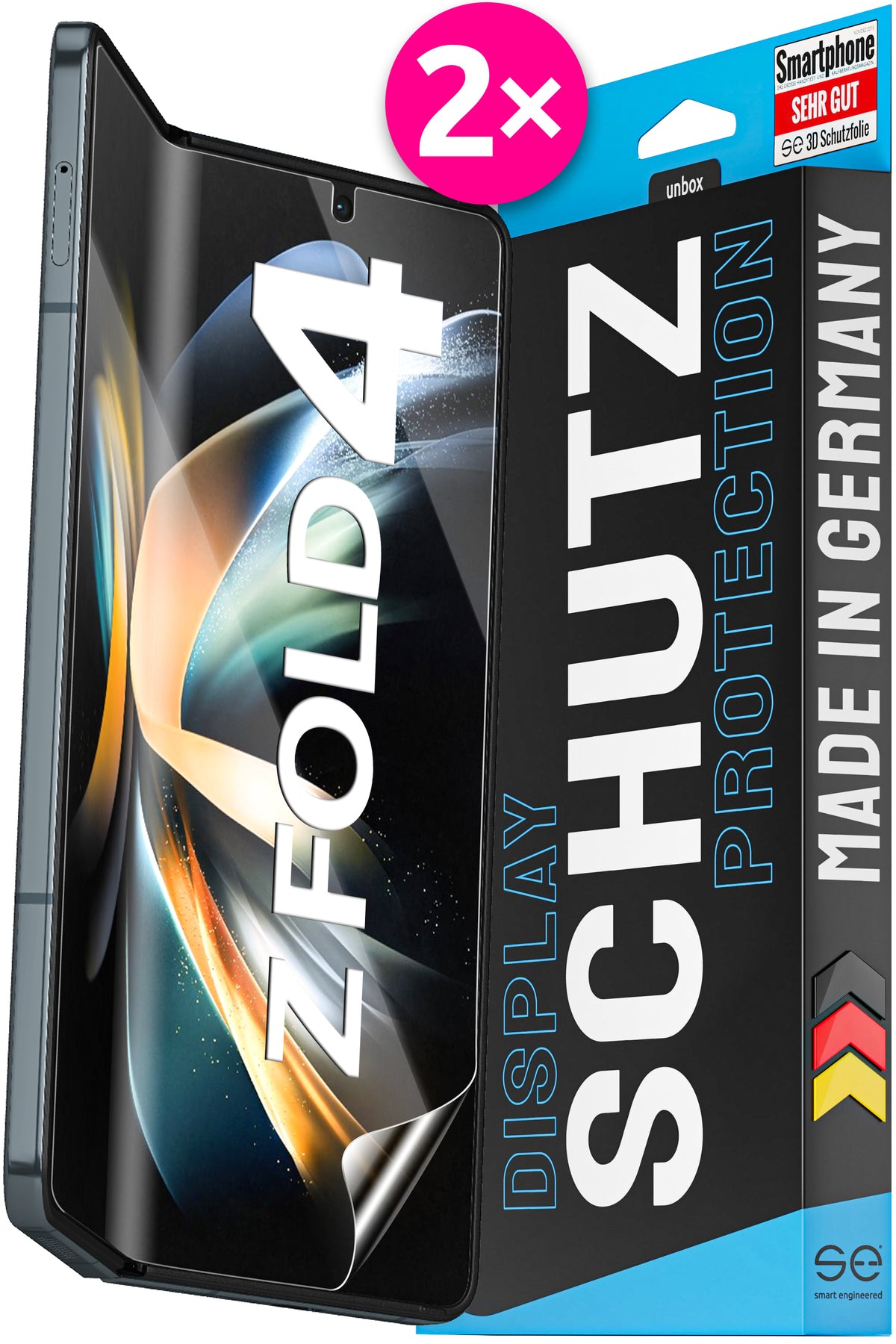 2x 3D protective film for the Samsung Galaxy Z-Fold series (Transparent, Matte or Privacy)