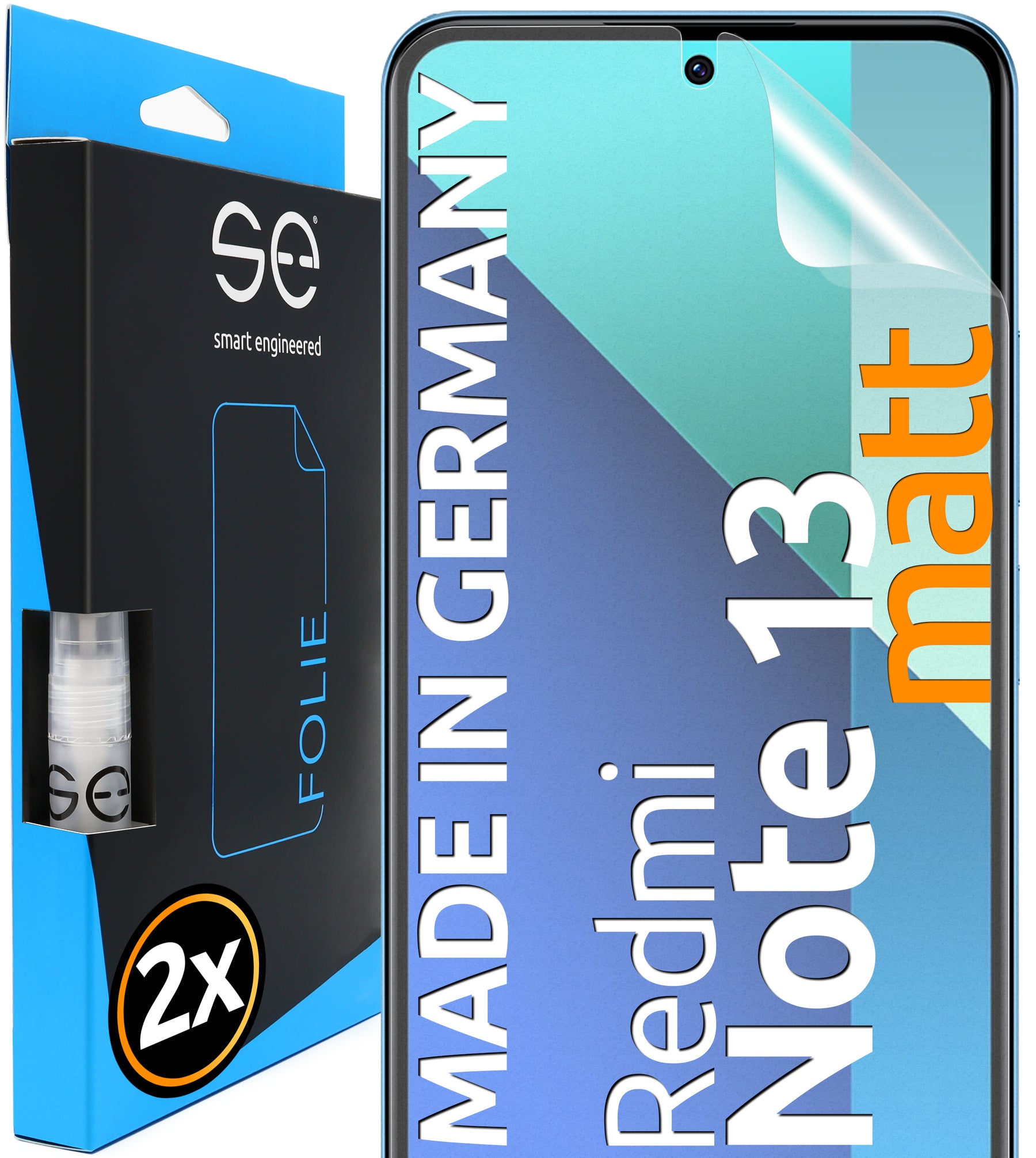 2x se® 3D Screen Protector for the Xiaomi Redmi Note 13 series (Transparent, Matte or Privacy)
