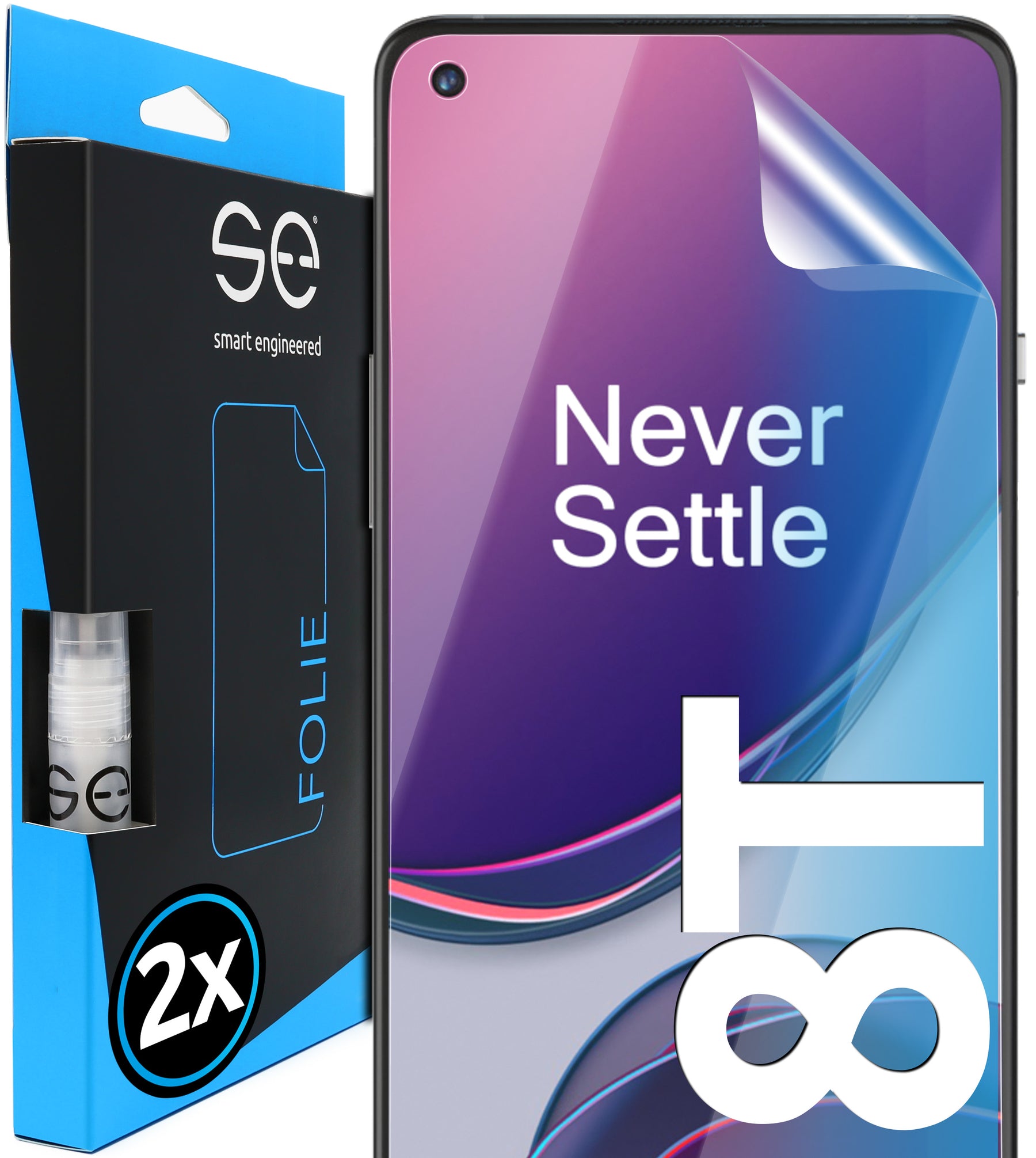 2x se® 3D protective film for the OnePlus 8T (transparent or matte)