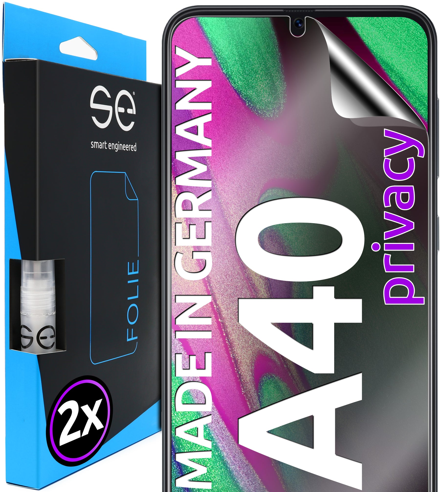 2x 3D protective film for the Samsung Galaxy A40 (transparent, matte or privacy)