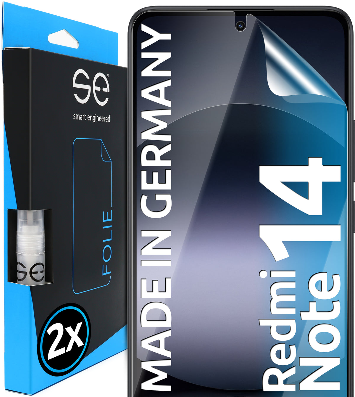 2x se® 3D Screen Protector for the Xiaomi Redmi Note 14 series (Transparent or Matte)