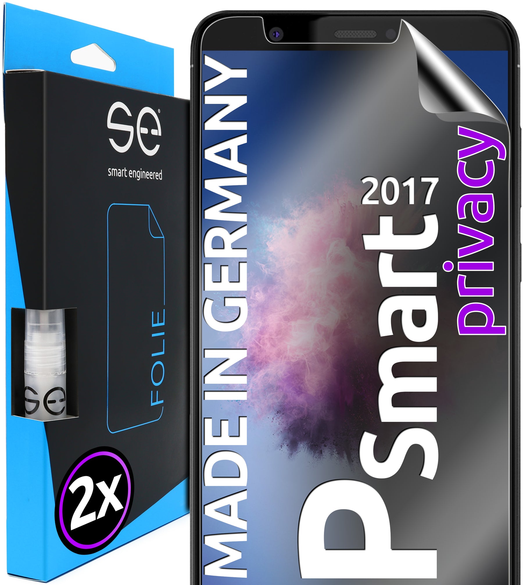 2x 3D protective film for the Huawei P smart series (transparent, matte or privacy)