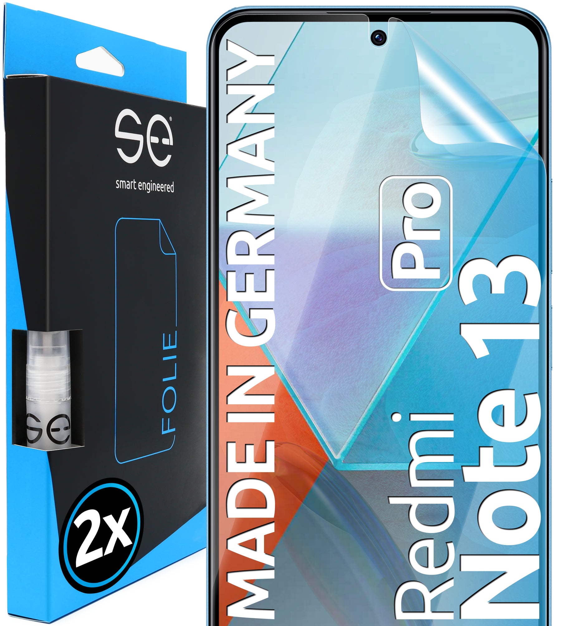 2x se® 3D Screen Protector for the Xiaomi Redmi Note 13 series (Transparent, Matte or Privacy)