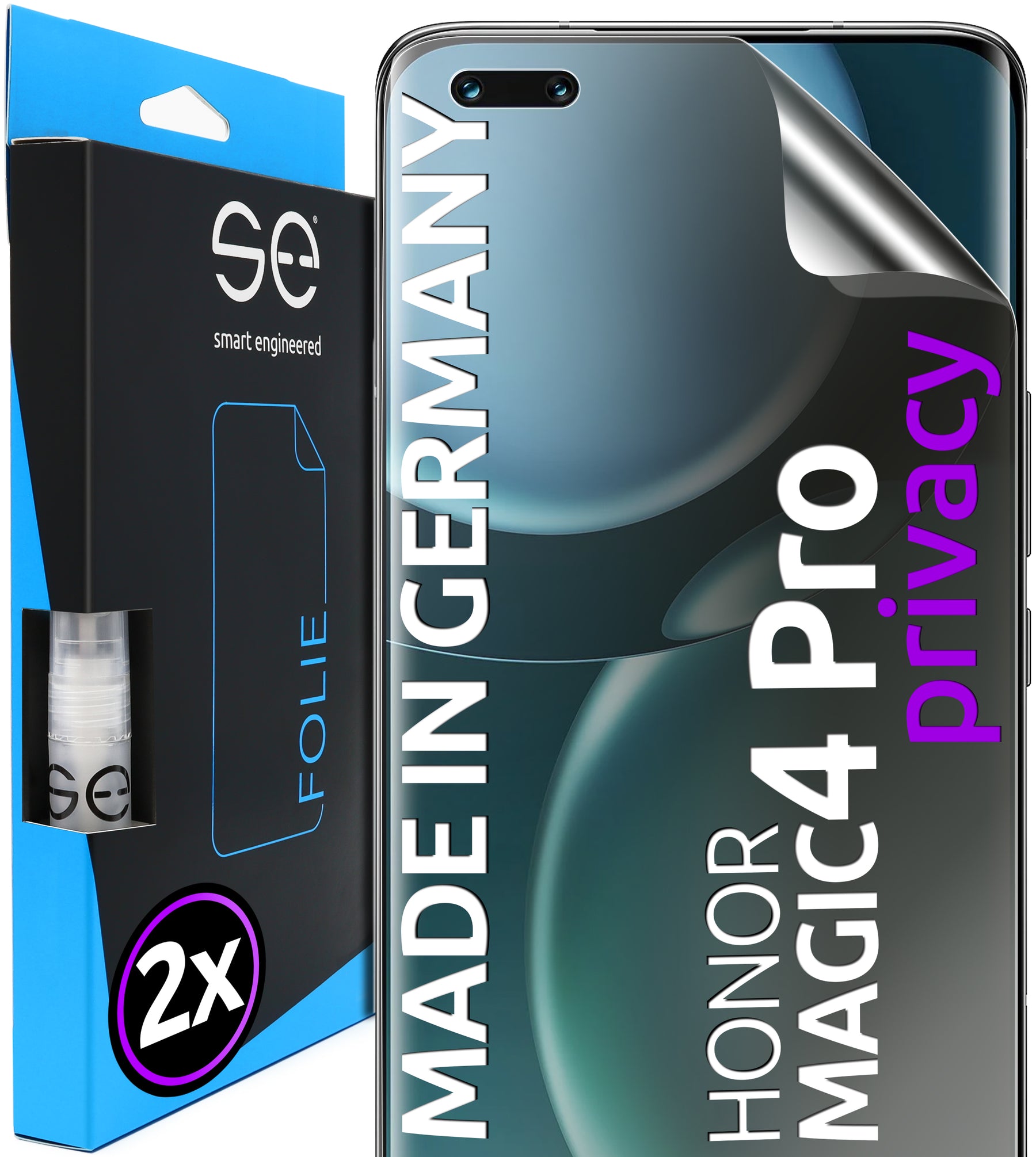 2x se® Schutzfolie für das Honor Magic 4 Pro (Transparent, Matt oder Privacy)