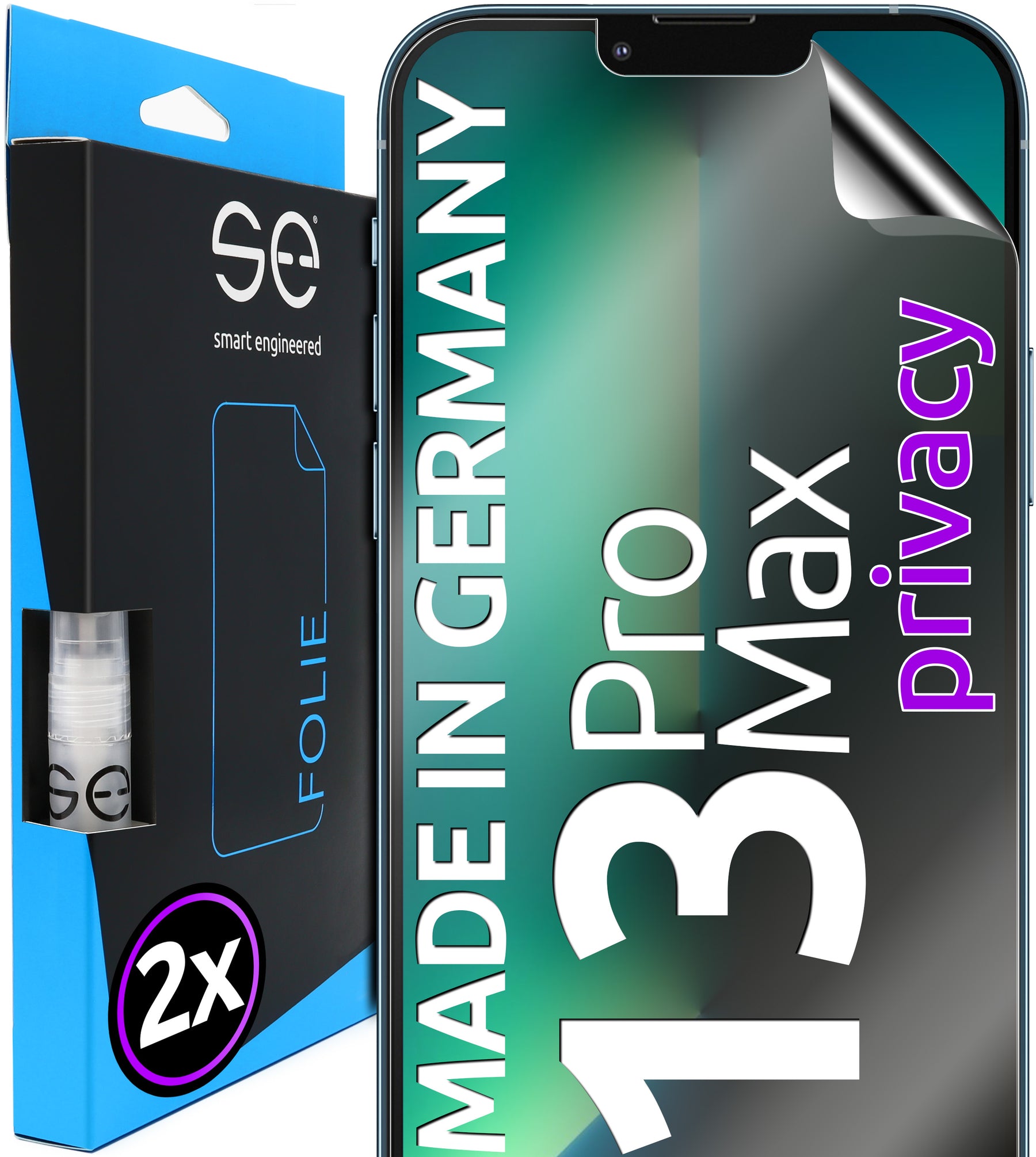 2x 3D Schutzfolie für die Apple iPhone 13 Serie (Transparent, Matt oder Privacy)