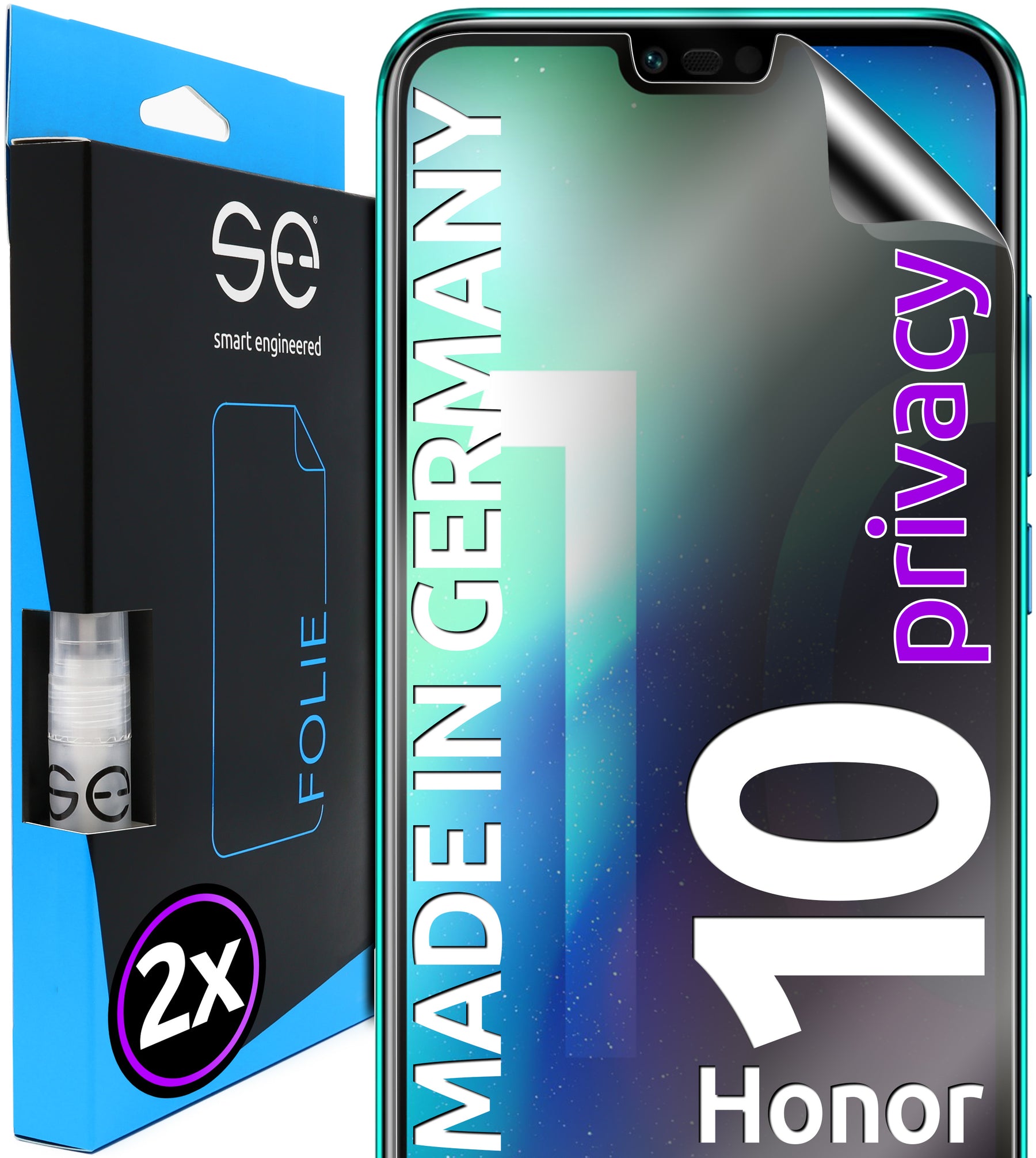 2x 3D protective film for the HONOR 10 (Transparent, Matte or Privacy)