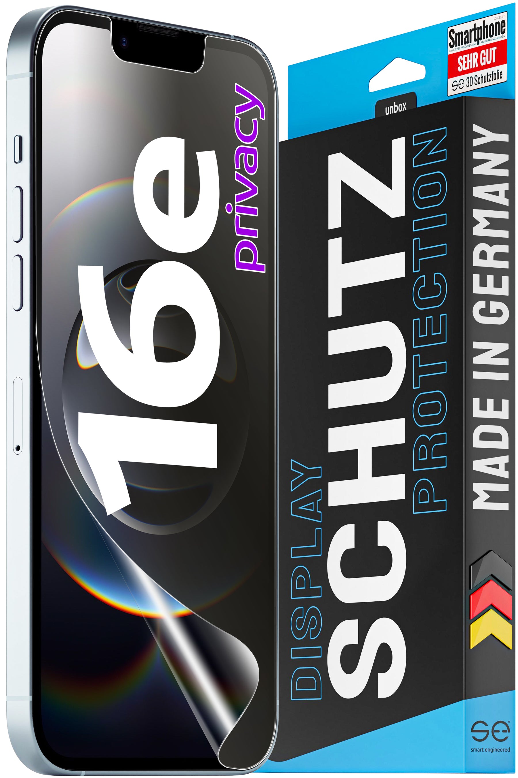 2x 3D Schutzfolie für die Apple iPhone 16 Serie (Transparent, Matt oder Privacy)