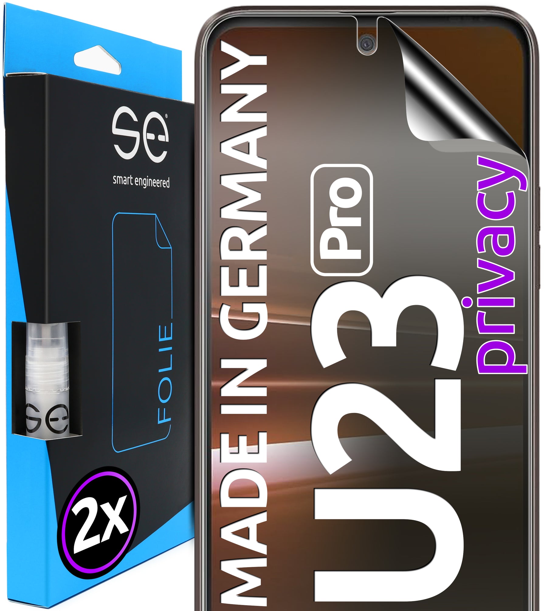 2x 3D Screen Protector for the HTC U23 Pro Series (Transparent, Matte or Privacy)