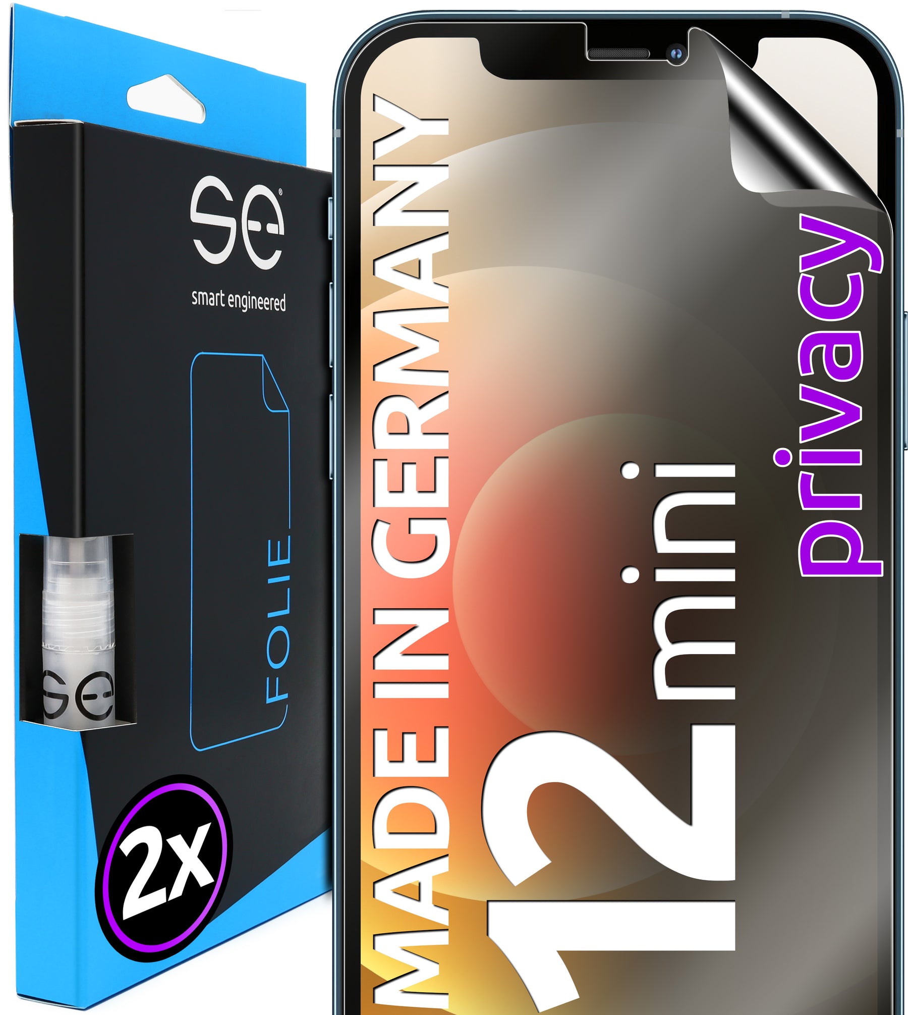 2x 3D Screen Protector for the Apple iPhone 12 Series (Transparent, Matte or Privacy)