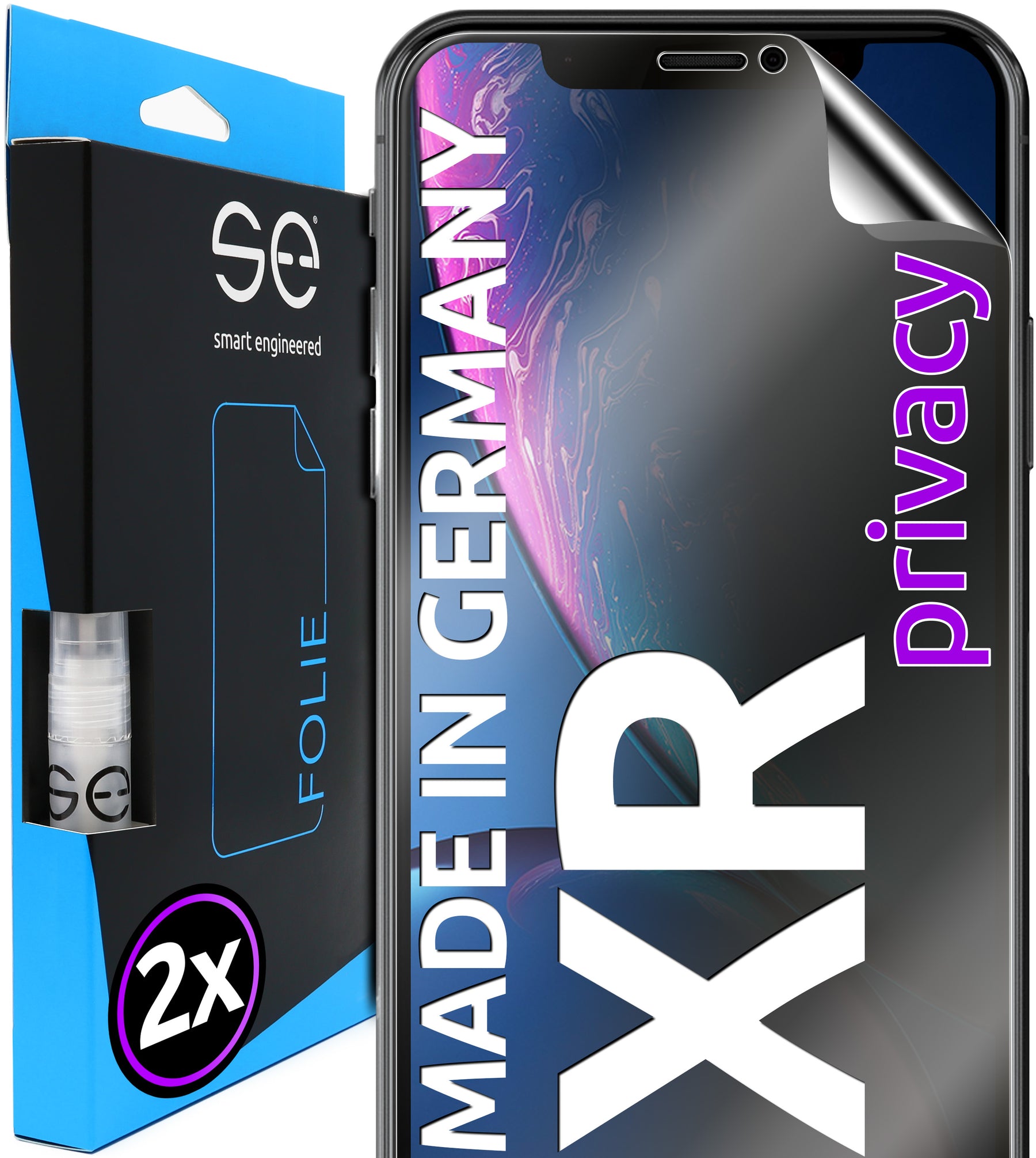 2x 3D protective film for the Apple iPhone X series (transparent, matte or privacy)