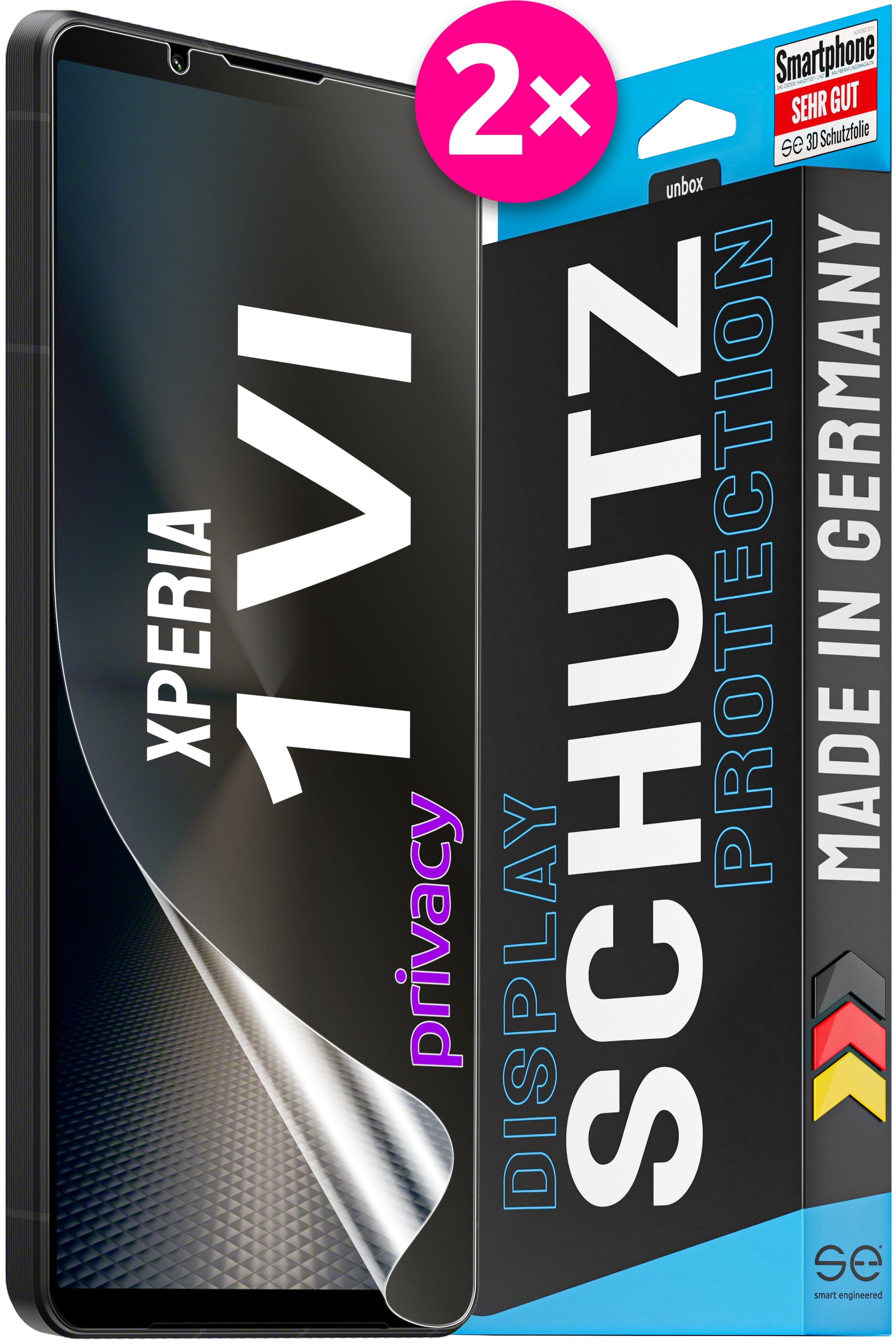 2x se® 3D Screen Protector for the Sony Xperia 1VI (Transparent, Matte or Privacy)