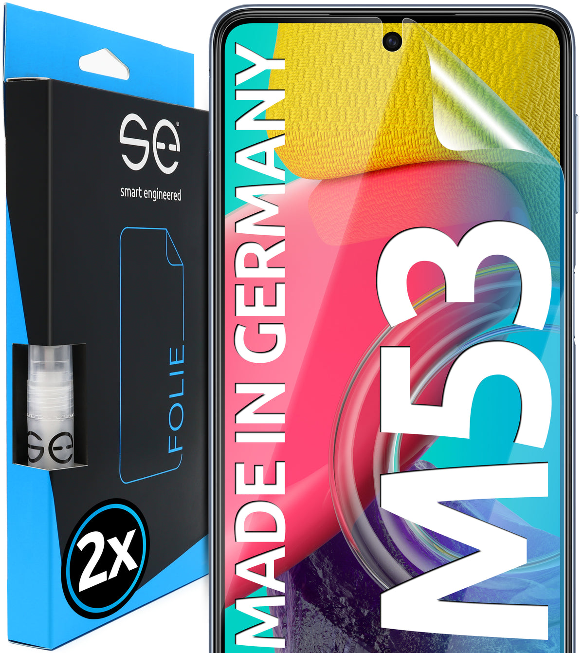 2x 3D protective film for the Samsung Galaxy M53 (transparent or matte)