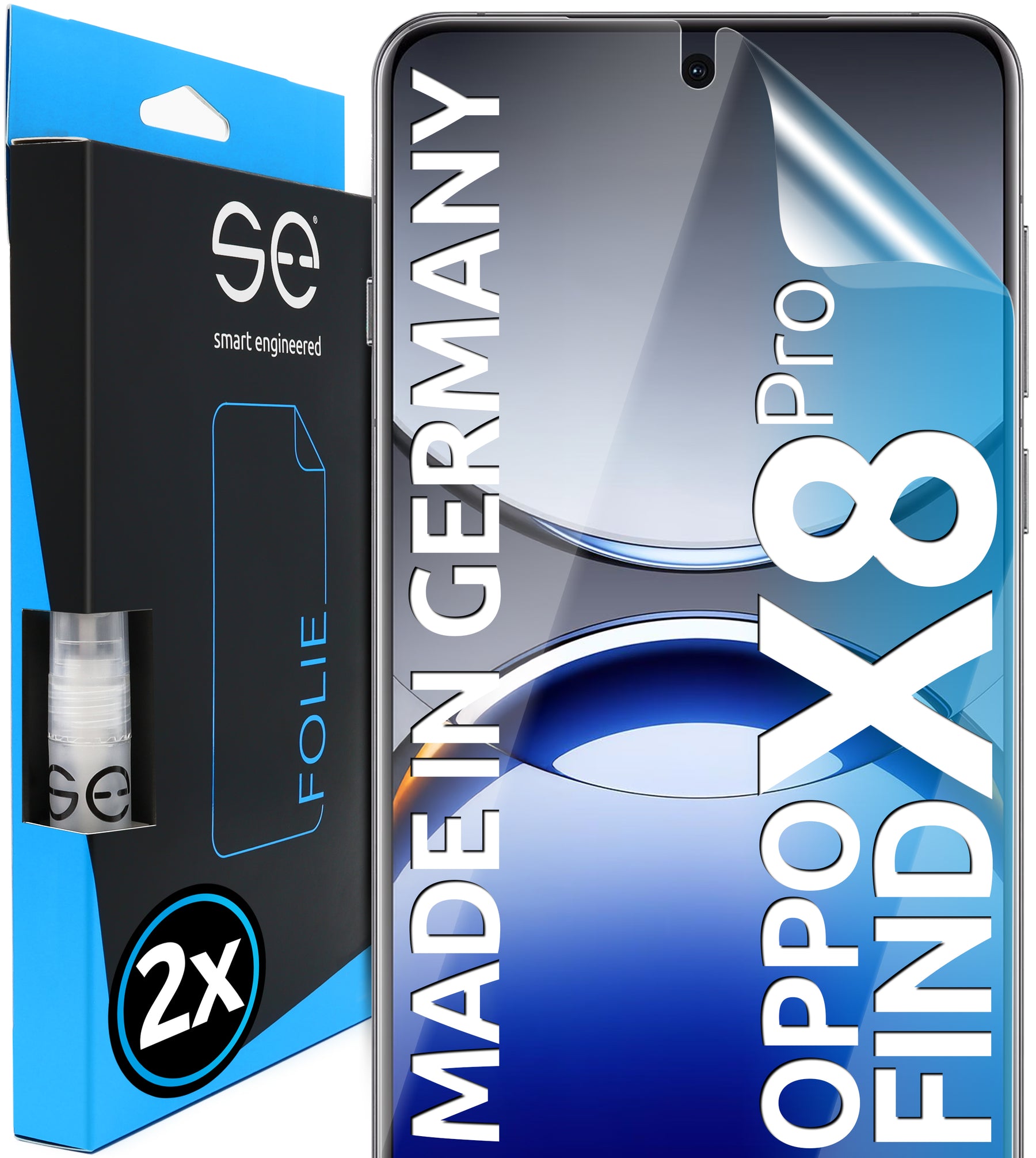 2x 3D protective film for the Oppo Find X8 Pro (transparent or matte)
