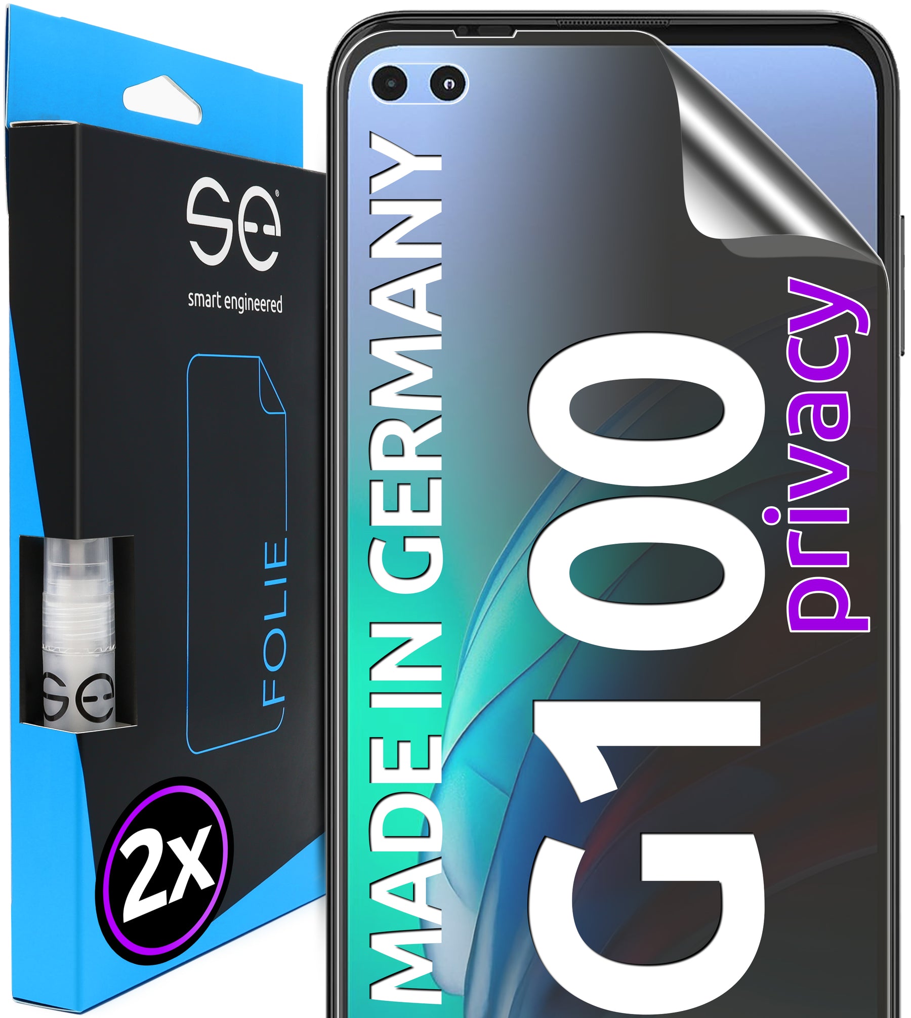 2x se® 3D Schutzfolie für das Motorola Moto G100 (Transparent, Matt oder Privacy)