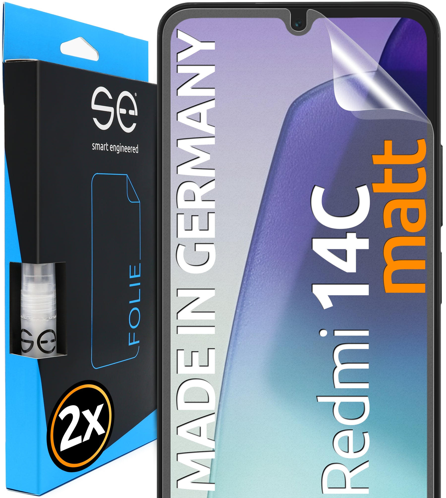 2x se® 3D Screen Protector for the Xiaomi Redmi 14C (Transparent, Matte or Privacy)