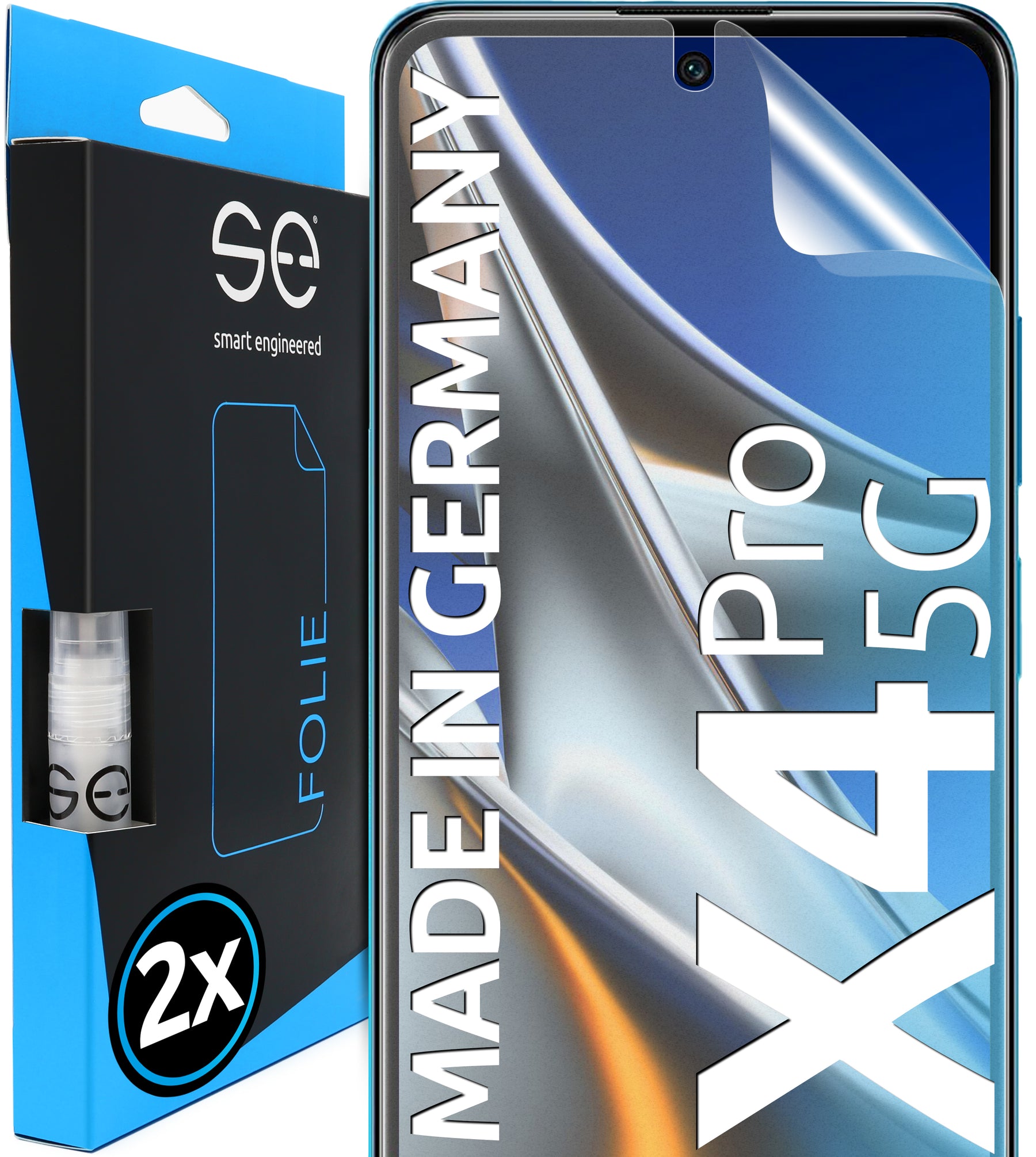 2x se® 3D Screen Protector for the Xiaomi Poco X4 Pro 5G (Transparent, Matte or Privacy)
