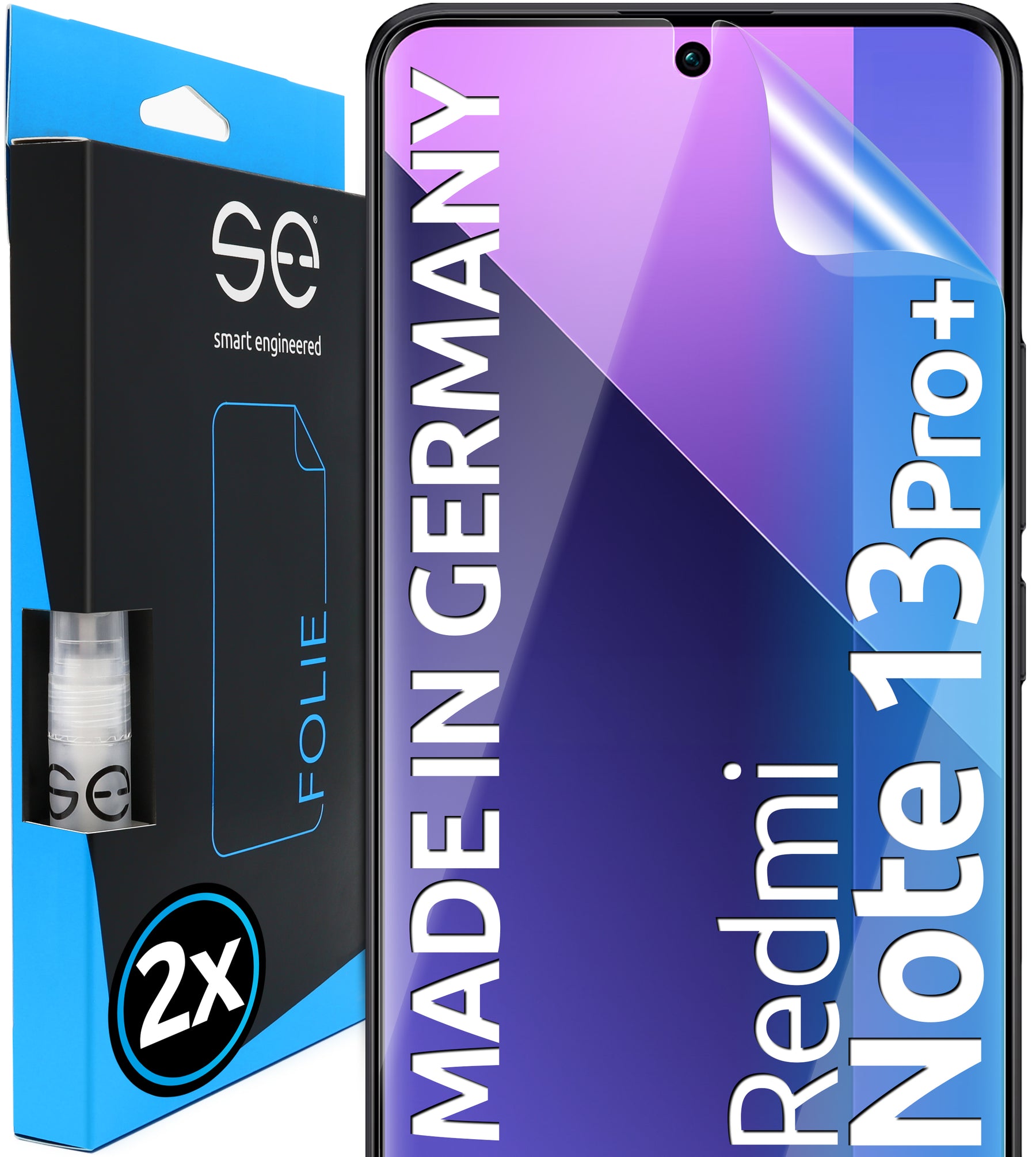 2x se® 3D Screen Protector for the Xiaomi Redmi Note 13 series (Transparent, Matte or Privacy)