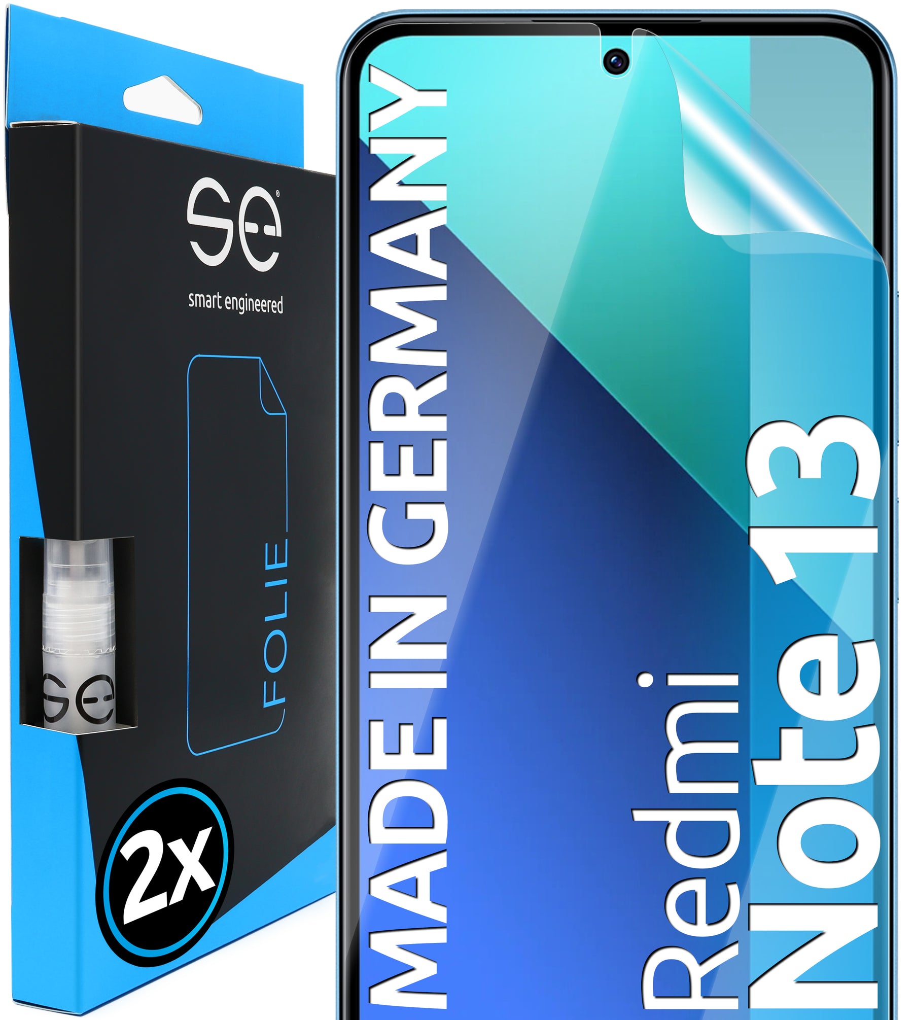 2x se® 3D Screen Protector for the Xiaomi Redmi Note 13 series (Transparent, Matte or Privacy)