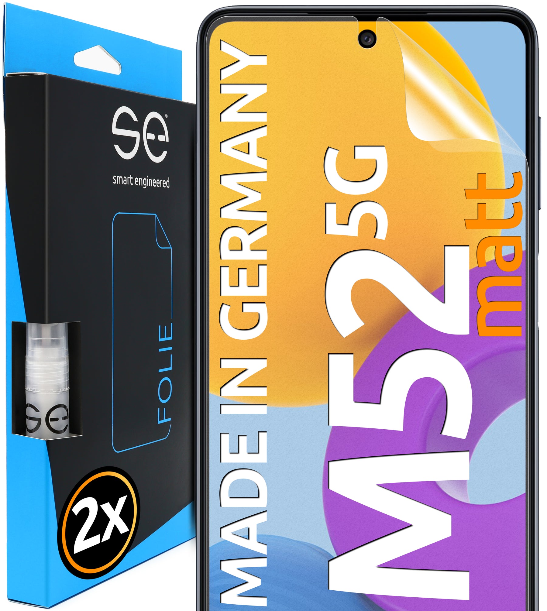 2x se® 3D Screen Protector for the Samsung Galaxy M52 5G (Transparent, Matte or Privacy)