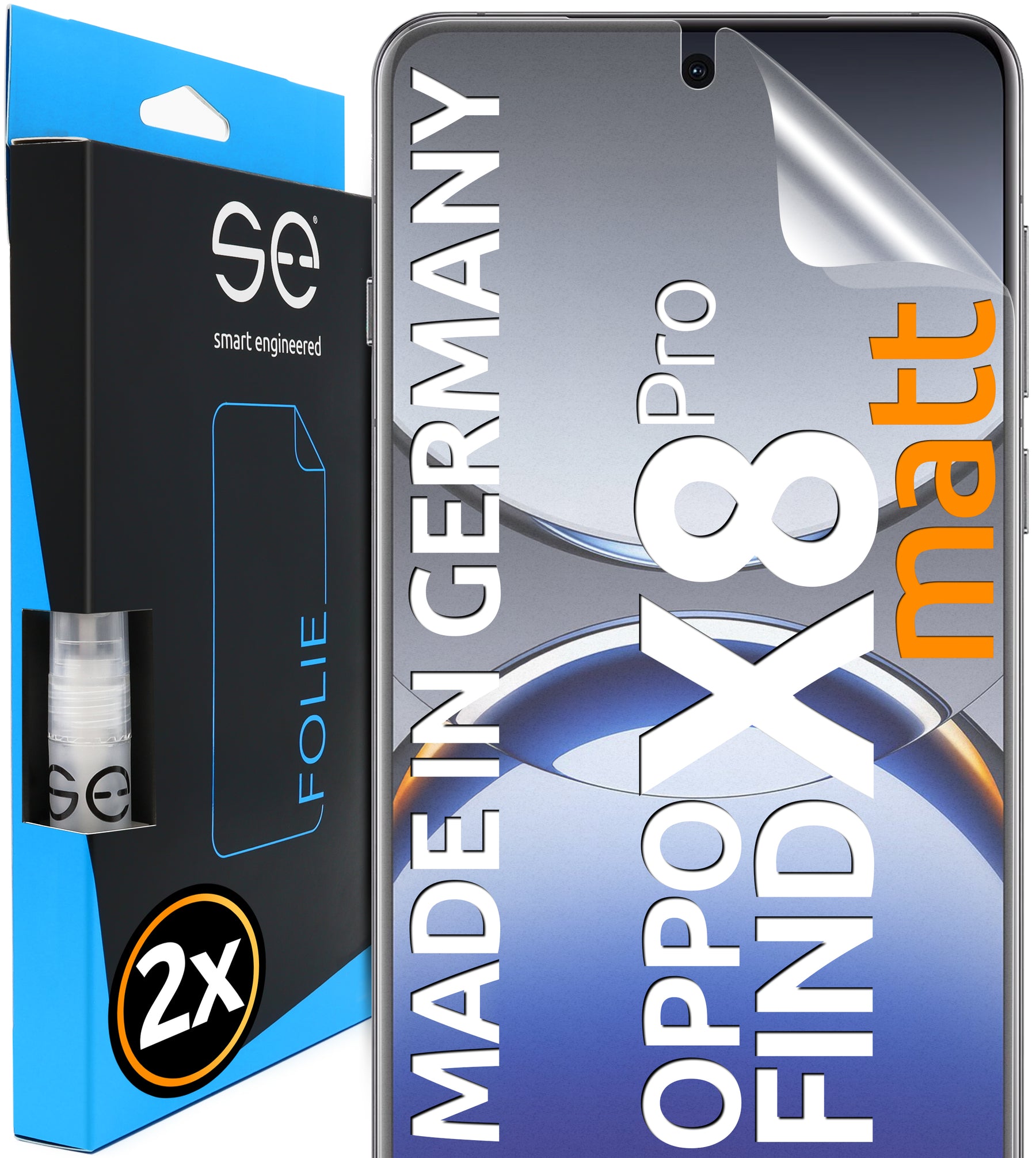 2x 3D protective film for the Oppo Find X8 Pro (transparent or matte)
