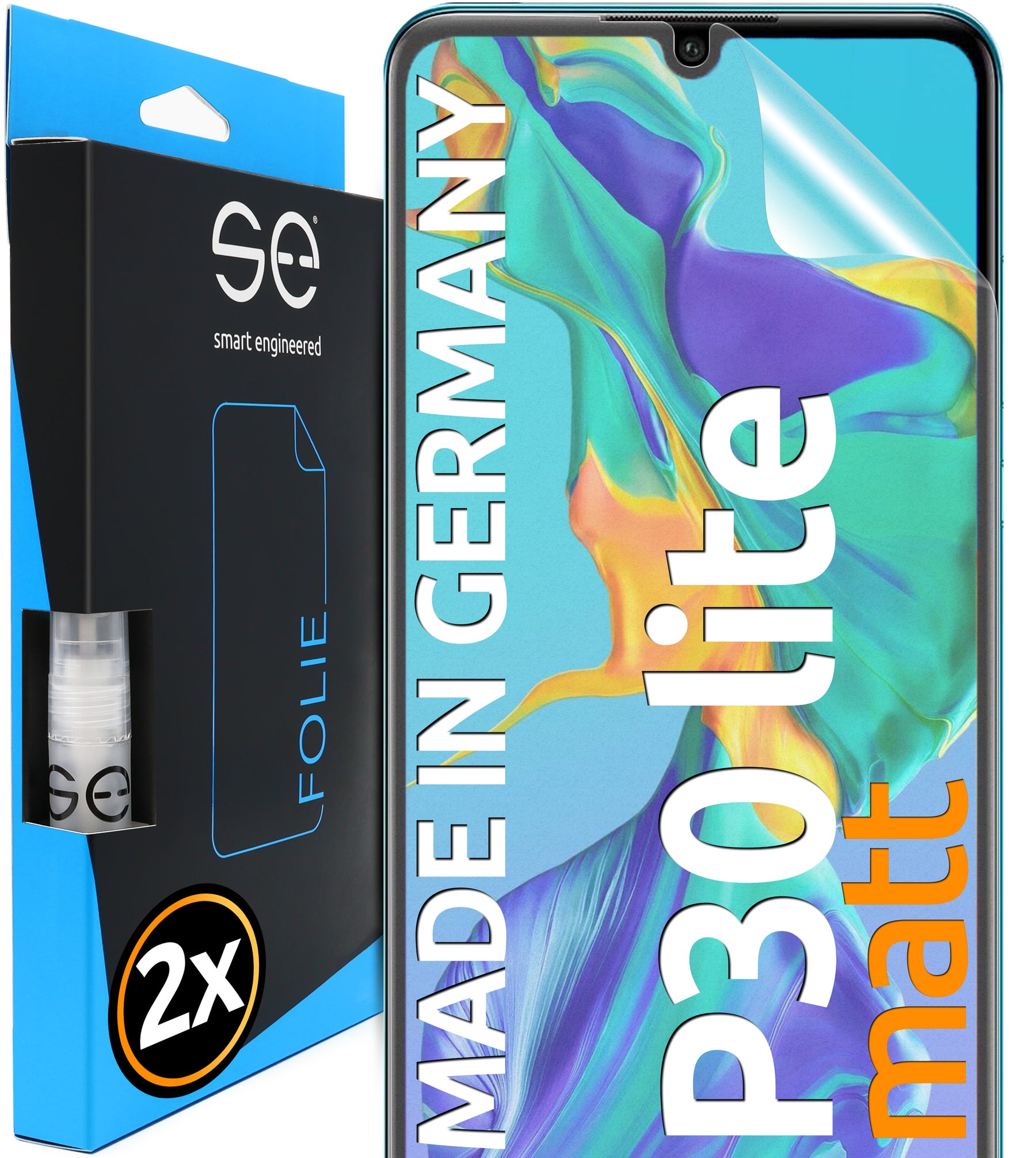 2x 3D protective film for the Huawei P30 series (transparent or matte)