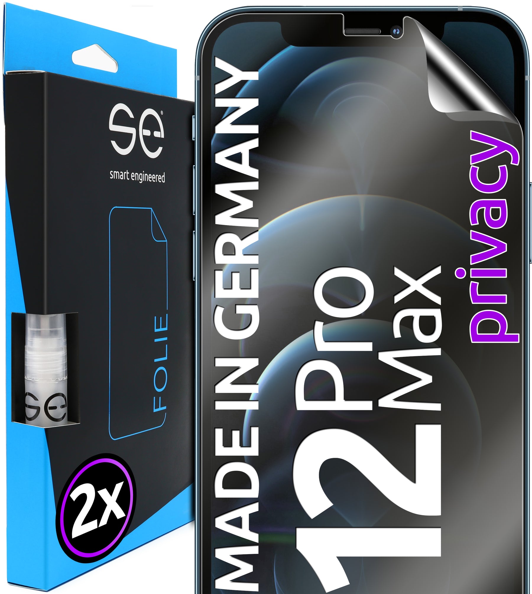 2x 3D Screen Protector for the Apple iPhone 12 Series (Transparent, Matte or Privacy)