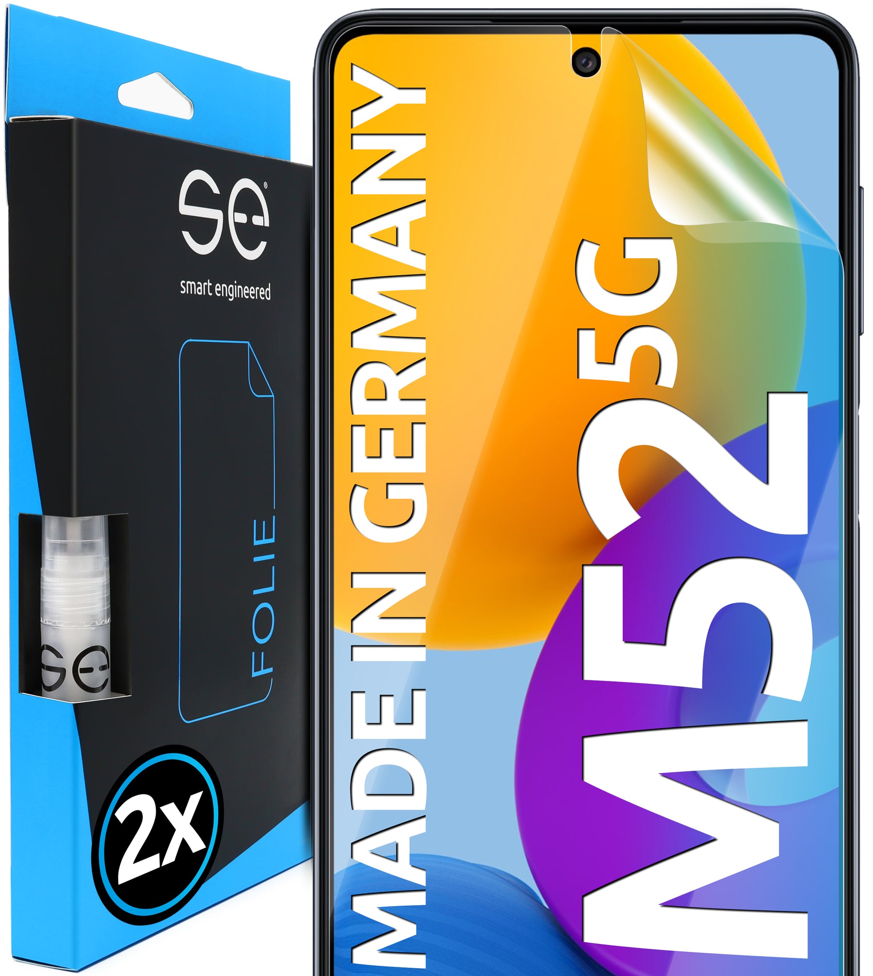 2x se® 3D Screen Protector for the Samsung Galaxy M52 5G (Transparent, Matte or Privacy)