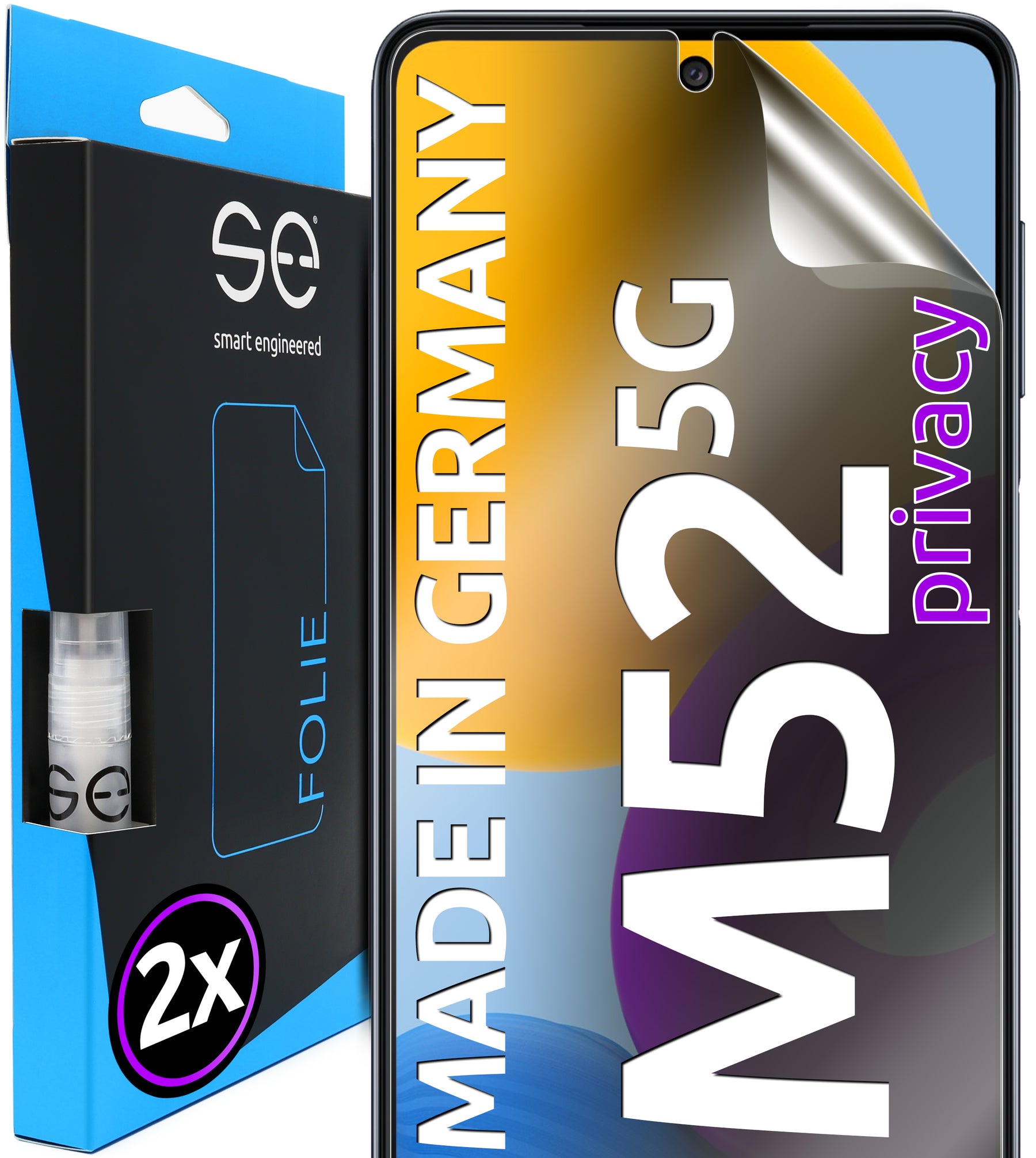 2x se® 3D Screen Protector for the Samsung Galaxy M52 5G (Transparent, Matte or Privacy)