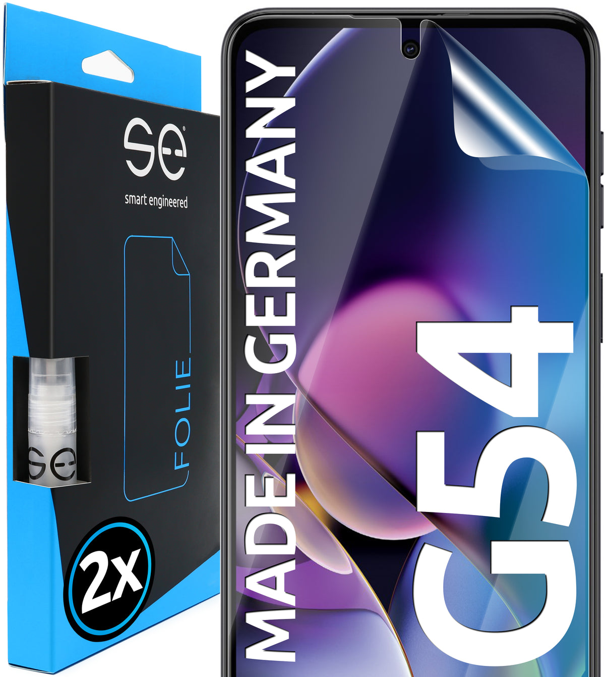 2x se® Screen Protector for your Motorola G54 (Transparent, Matte or Privacy)