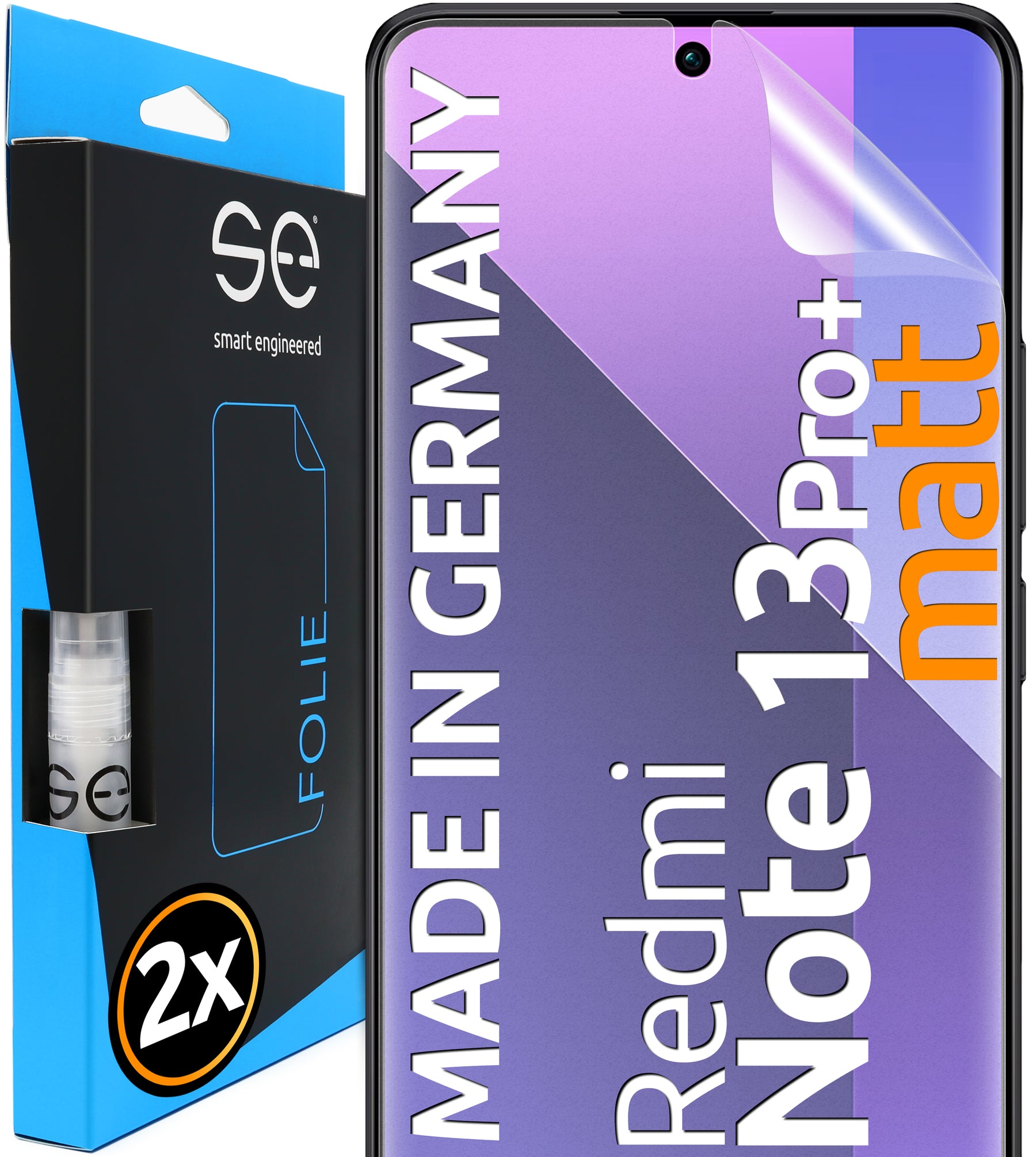 2x se® 3D Screen Protector for the Xiaomi Redmi Note 13 series (Transparent, Matte or Privacy)