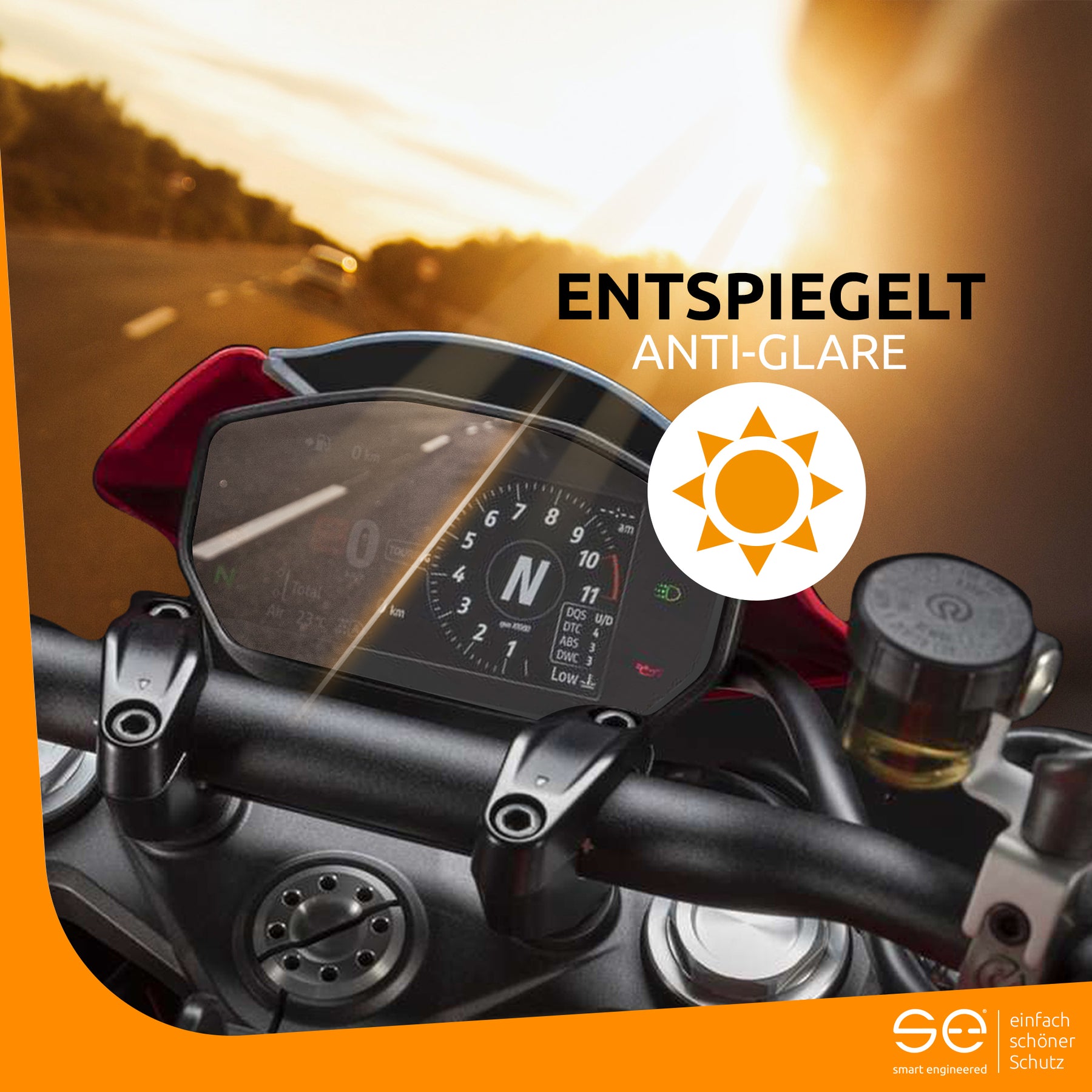 2x se® 3D protective film (anti-reflective) Honda CMX 1100 Rebel Cockpit