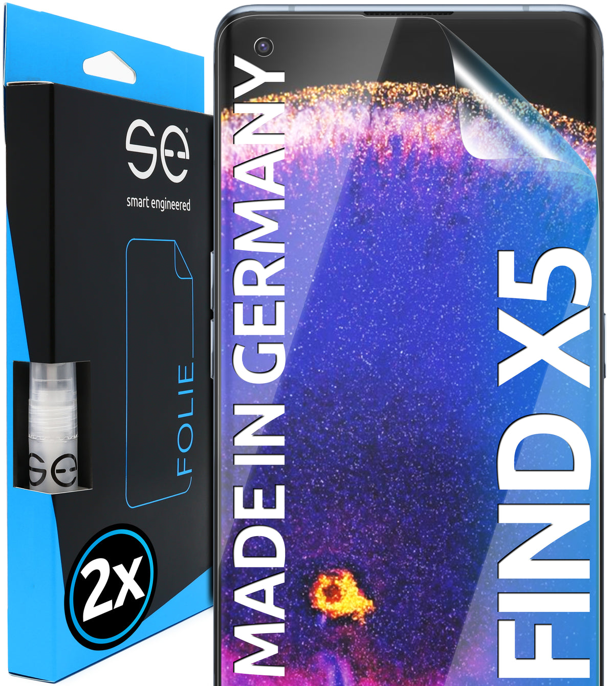 2x 3D protective film for the Oppo Find X5 (transparent or matte)