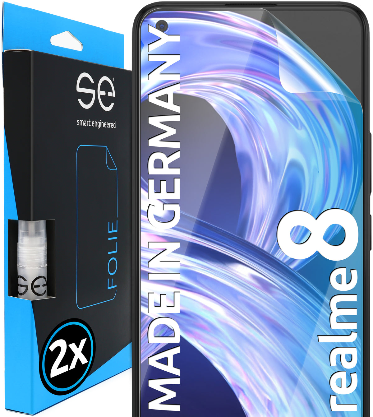 2x se® 3D Screen Protector for the Realme 8 (Transparent or Matte)