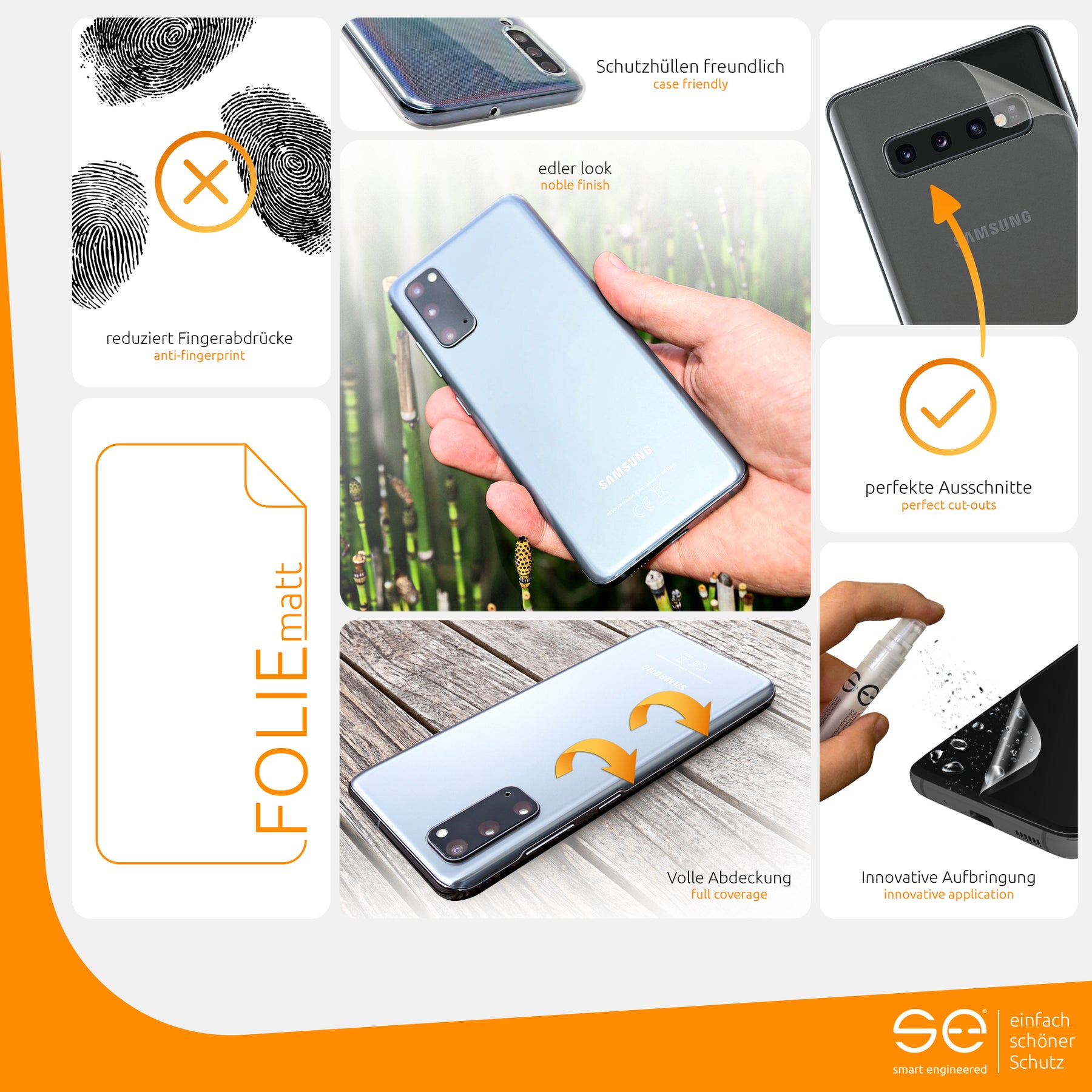 Matte protective film back Samsung Galaxy S10