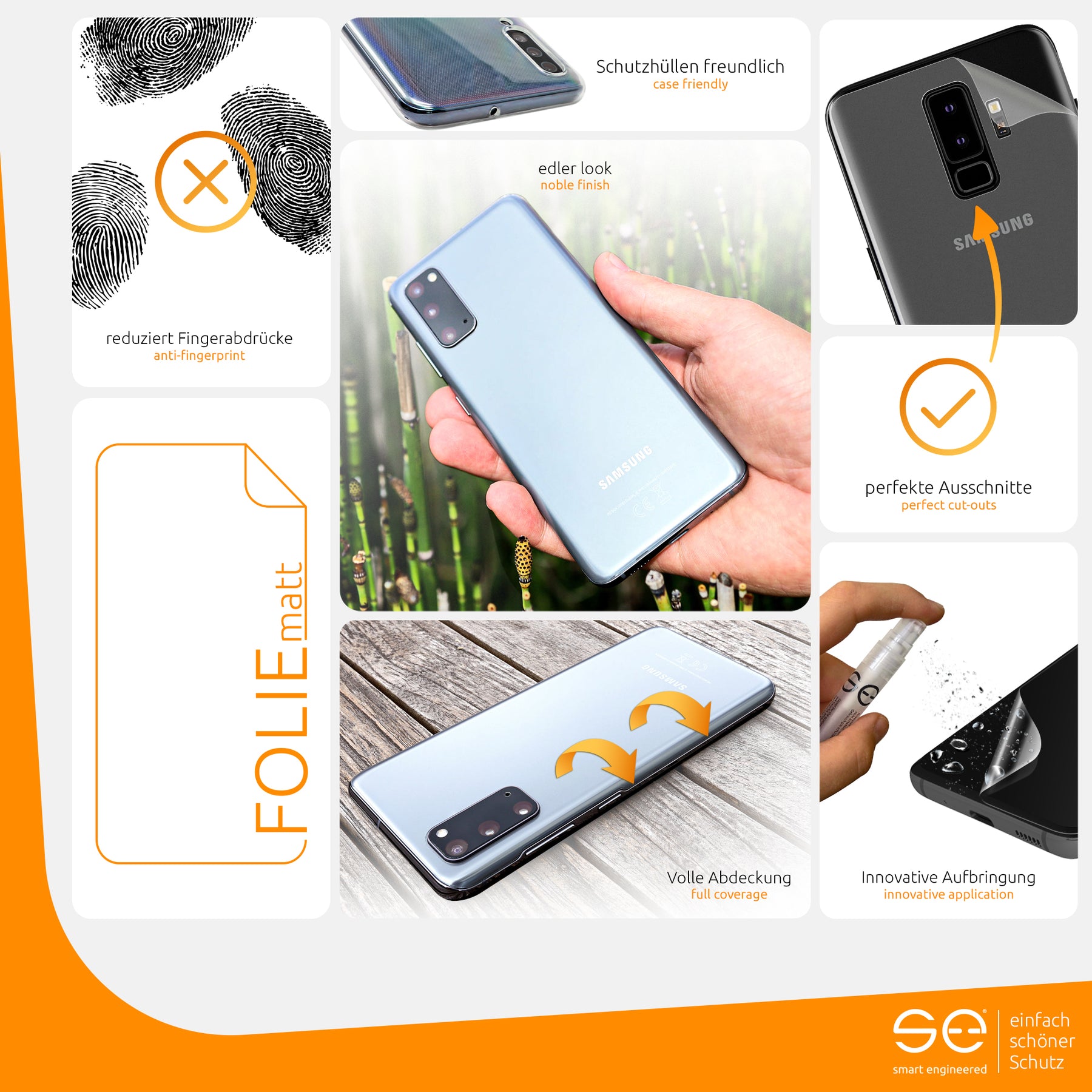 Matte protective film back Samsung Galaxy S9 Plus