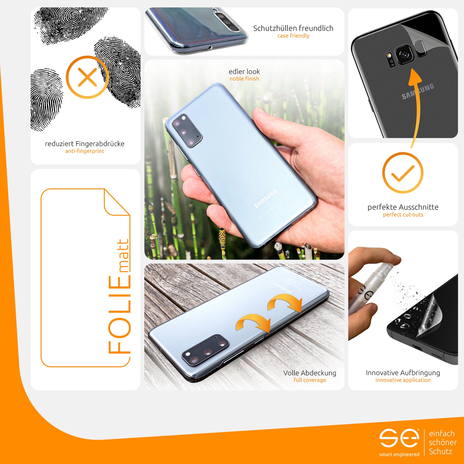Matte protective film back Samsung Galaxy S8 Plus