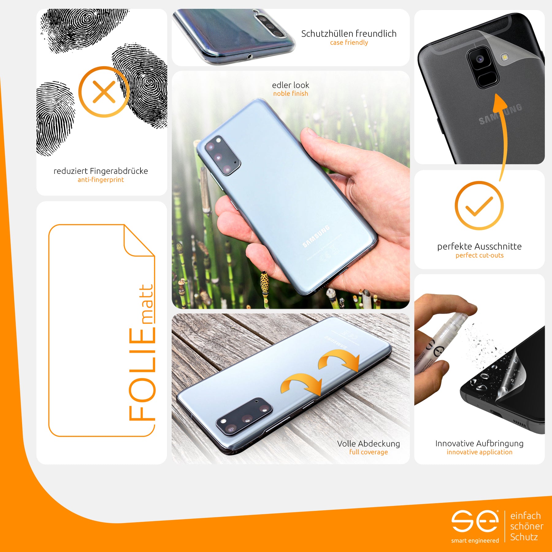 Matte protective film back Samsung Galaxy A6