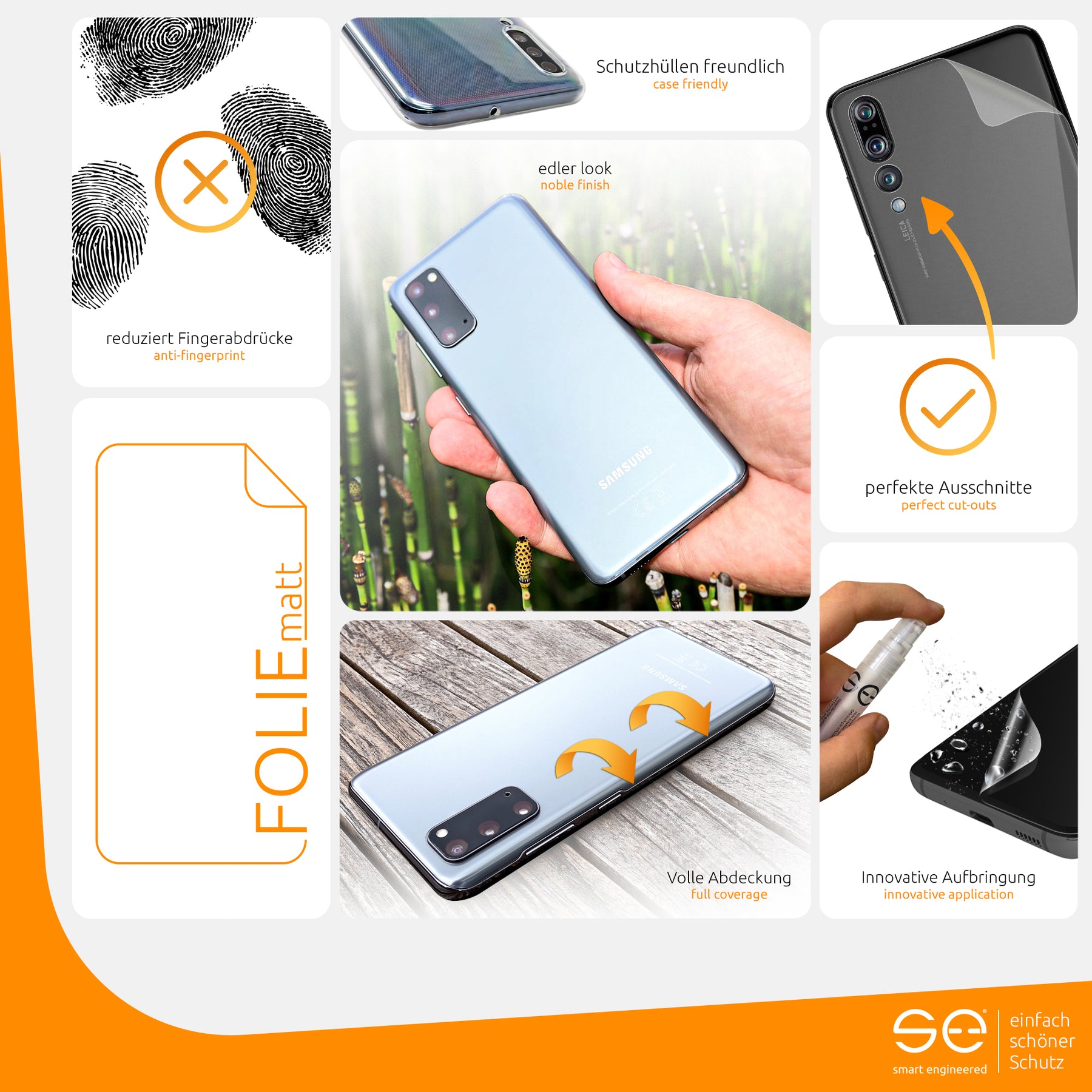 Matte protective film back Huawei P20 Pro