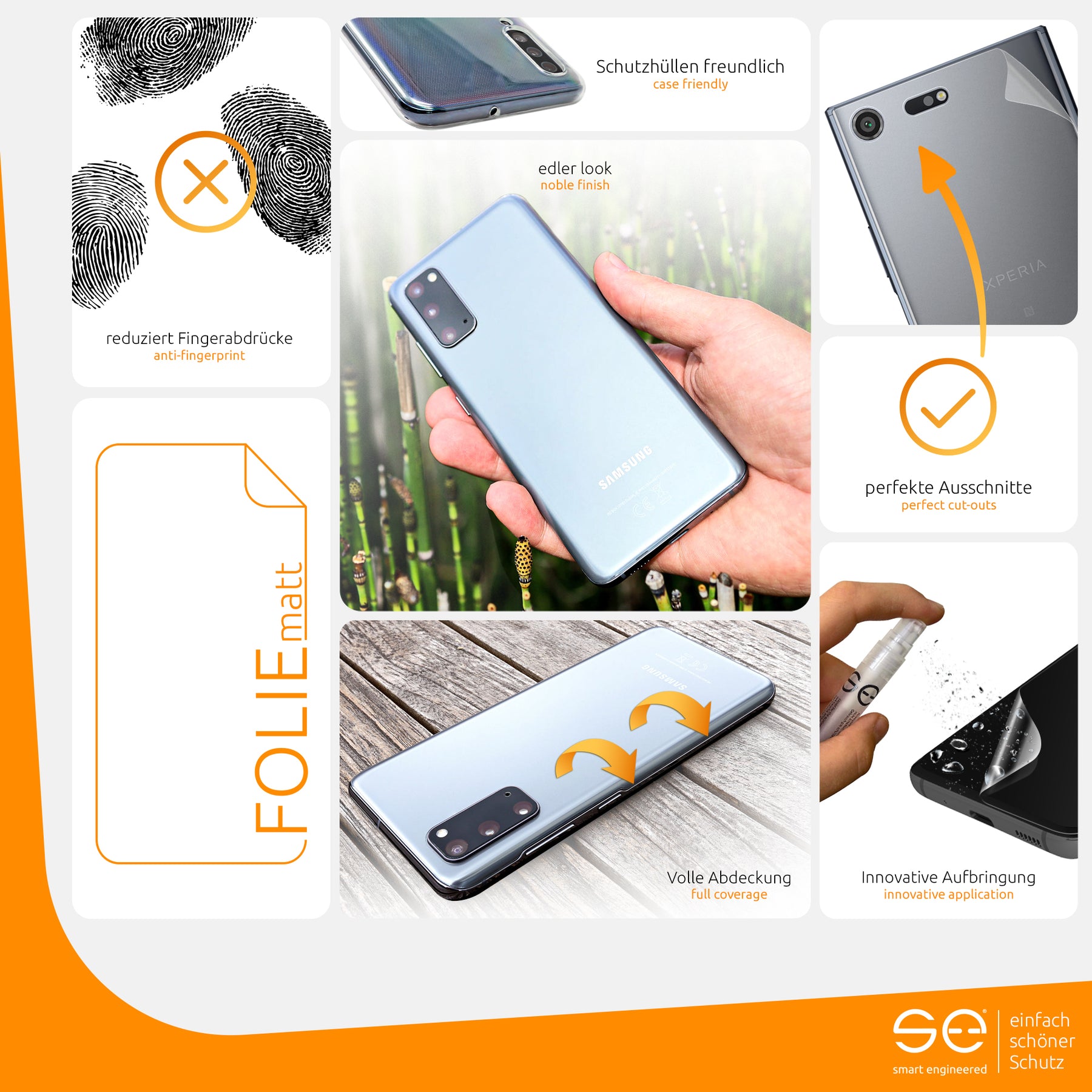 Matte protective film back Sony Xperia XZ Premium