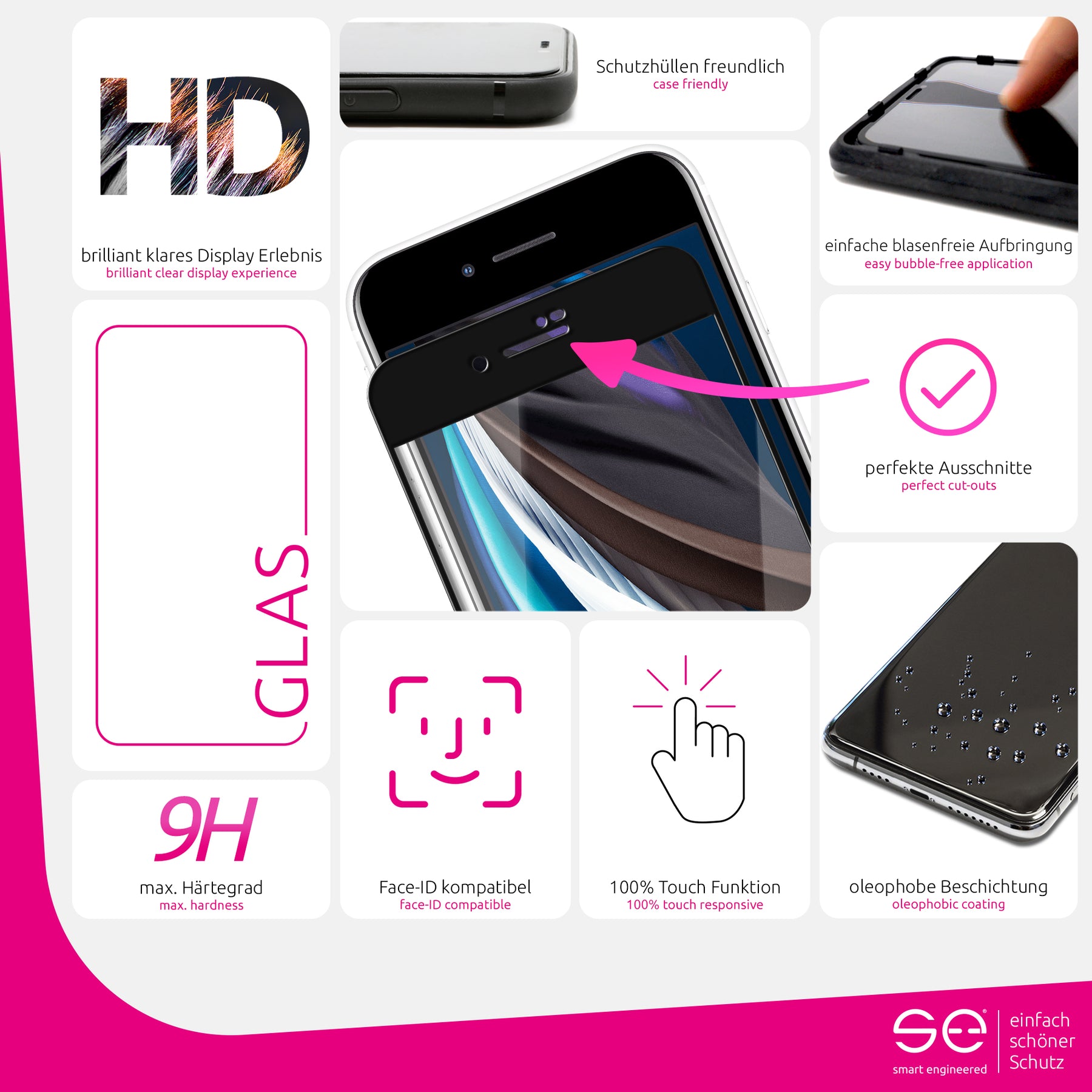 2x se® 3D tempered glass Apple iPhone SE 2020 / 2022