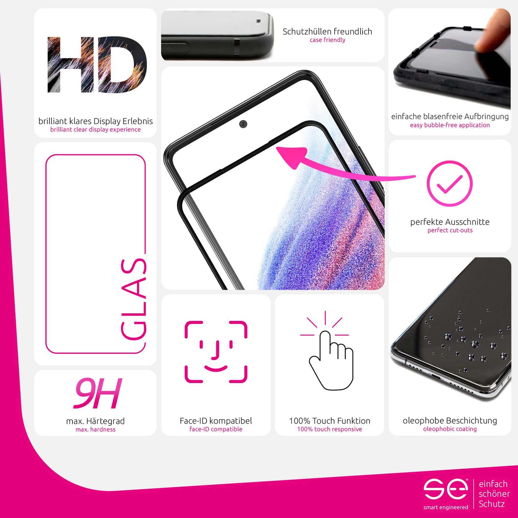 2x se® 3D tempered glass Samsung Galaxy A53 5G
