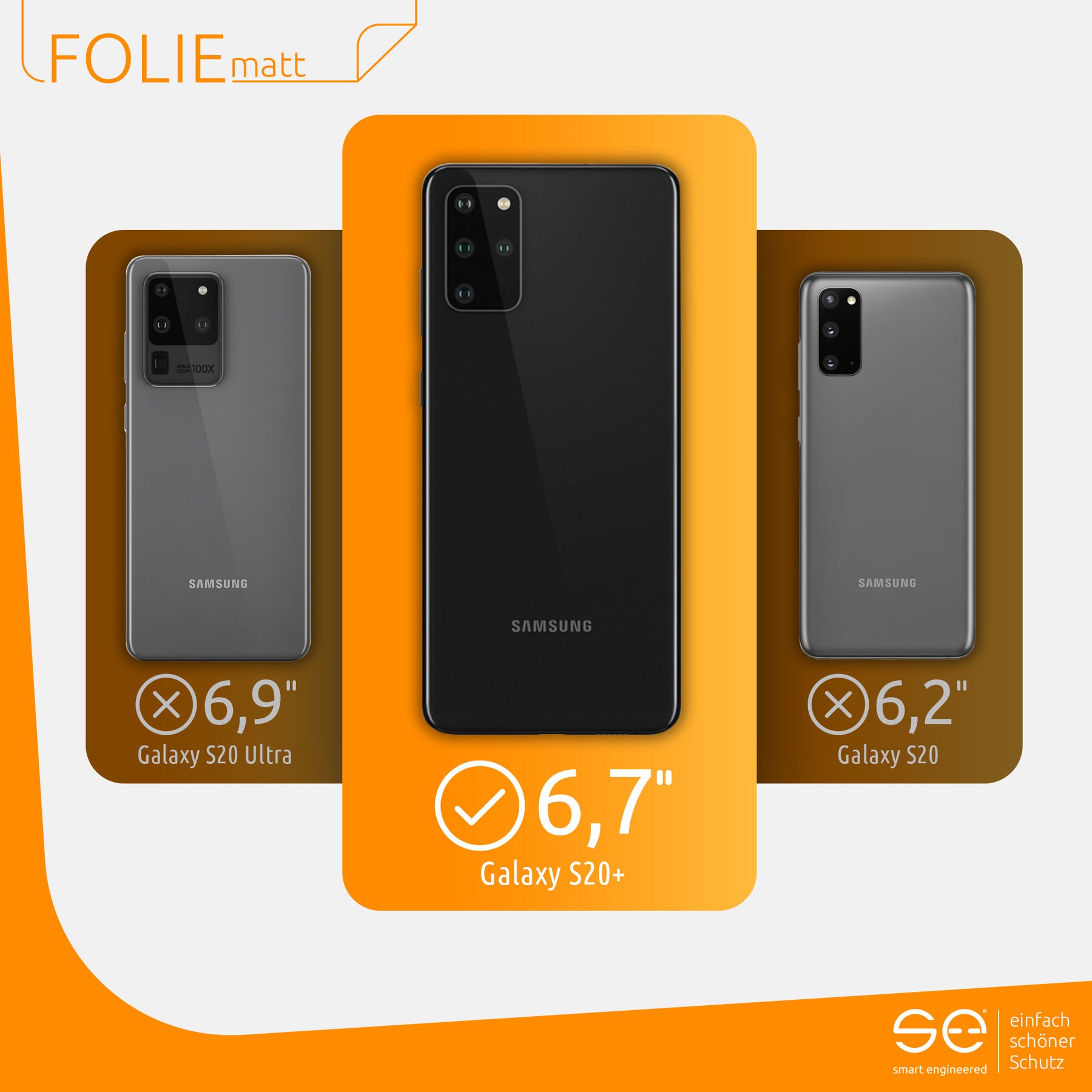 Matte Schutzfolie Rückseite Samsung Galaxy S20 Plus