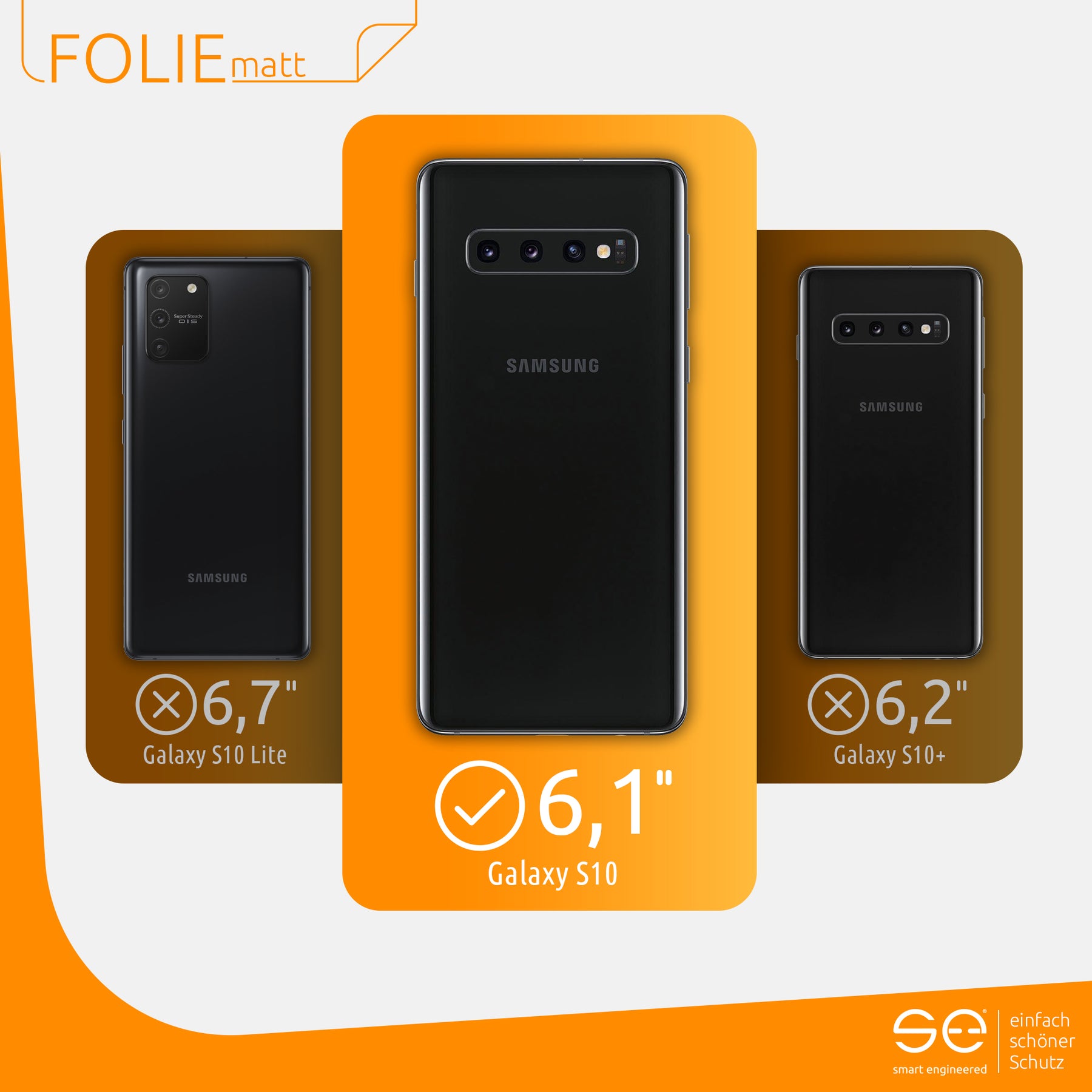 Matte protective film back Samsung Galaxy S10