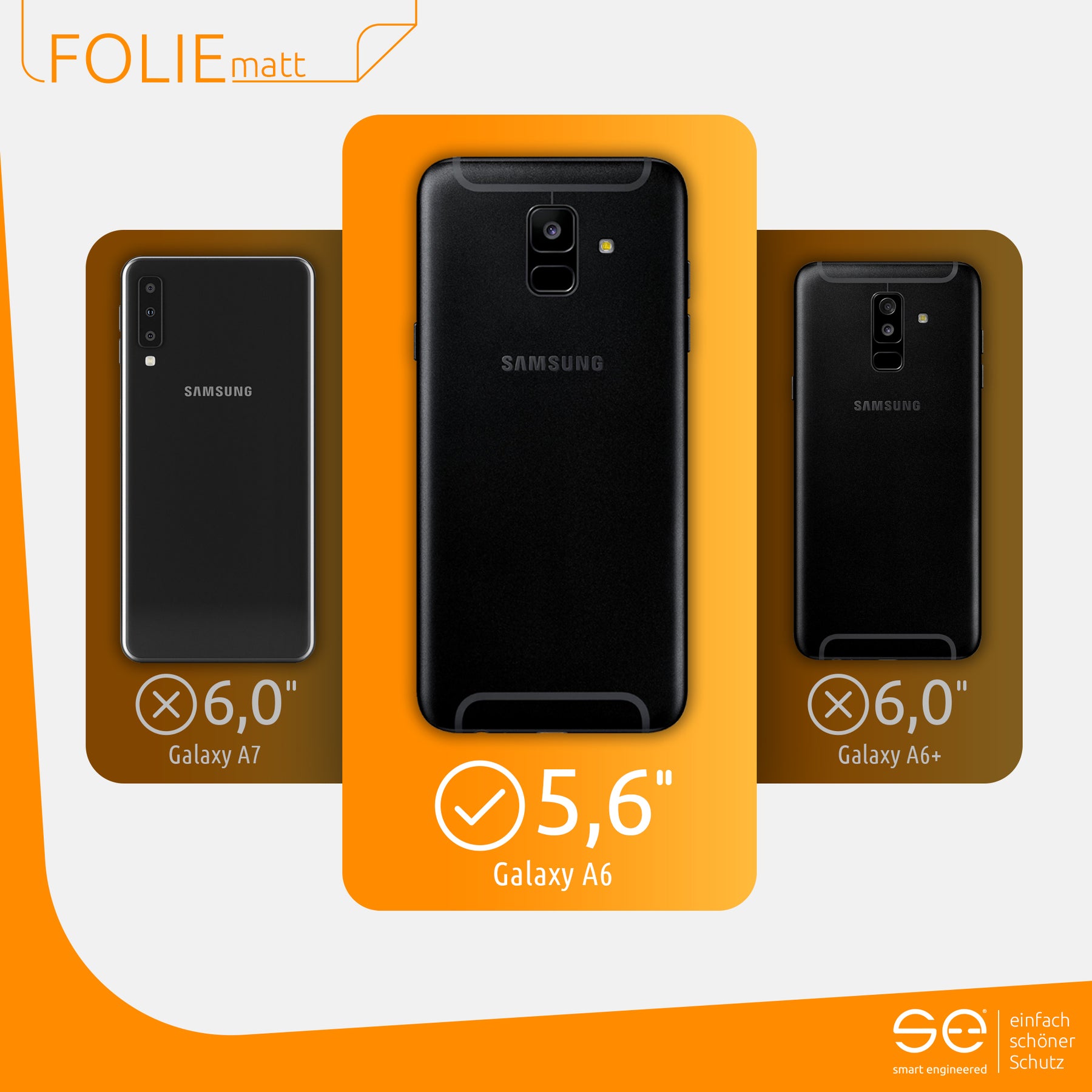 Matte protective film back Samsung Galaxy A6