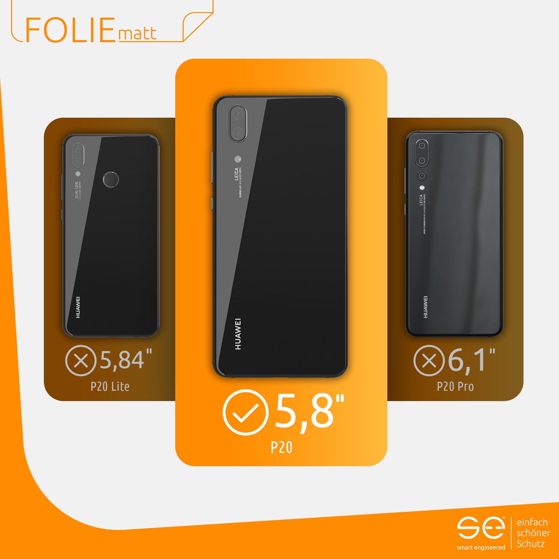Matte Schutzfolie Rückseite Huawei P20
