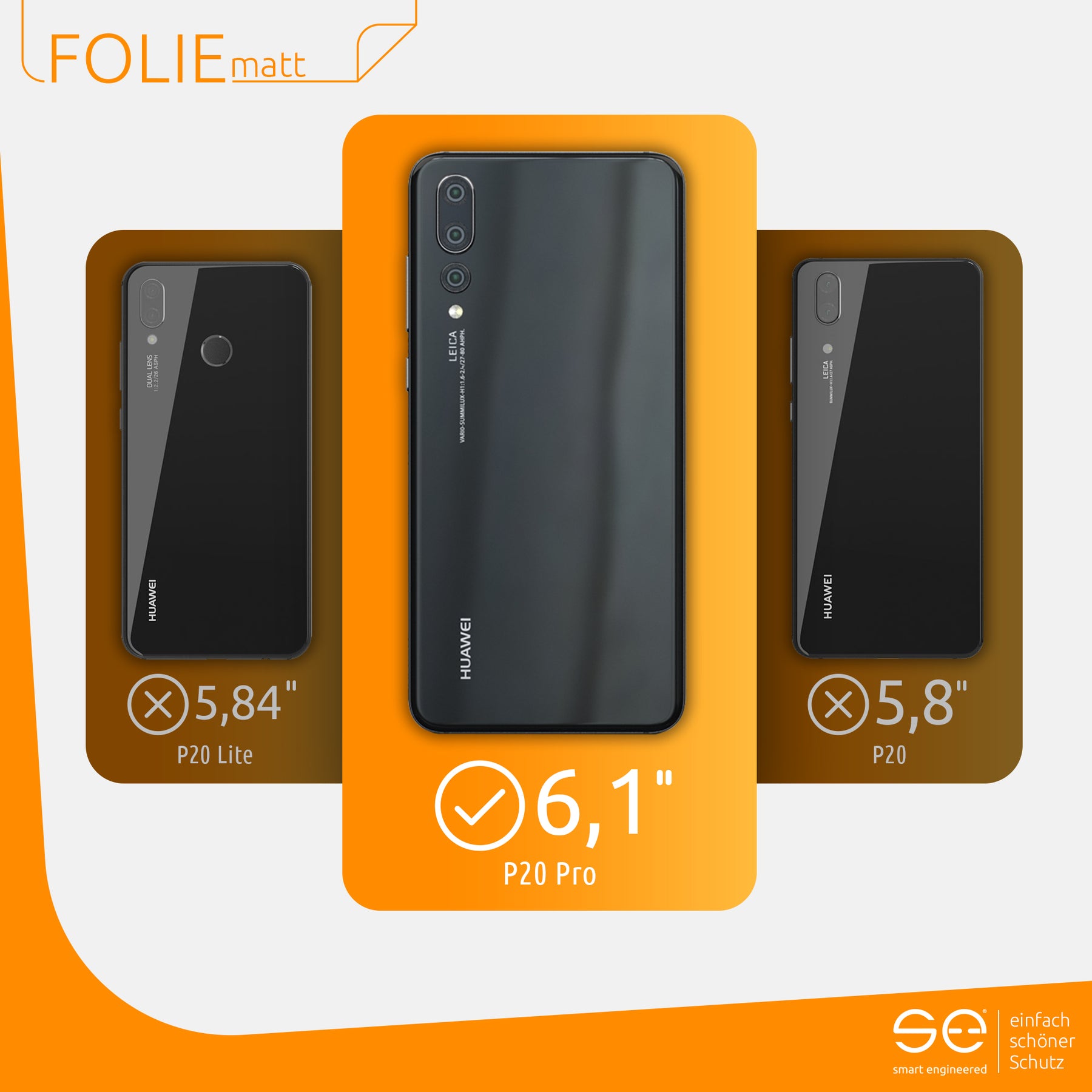 Matte protective film back Huawei P20 Pro