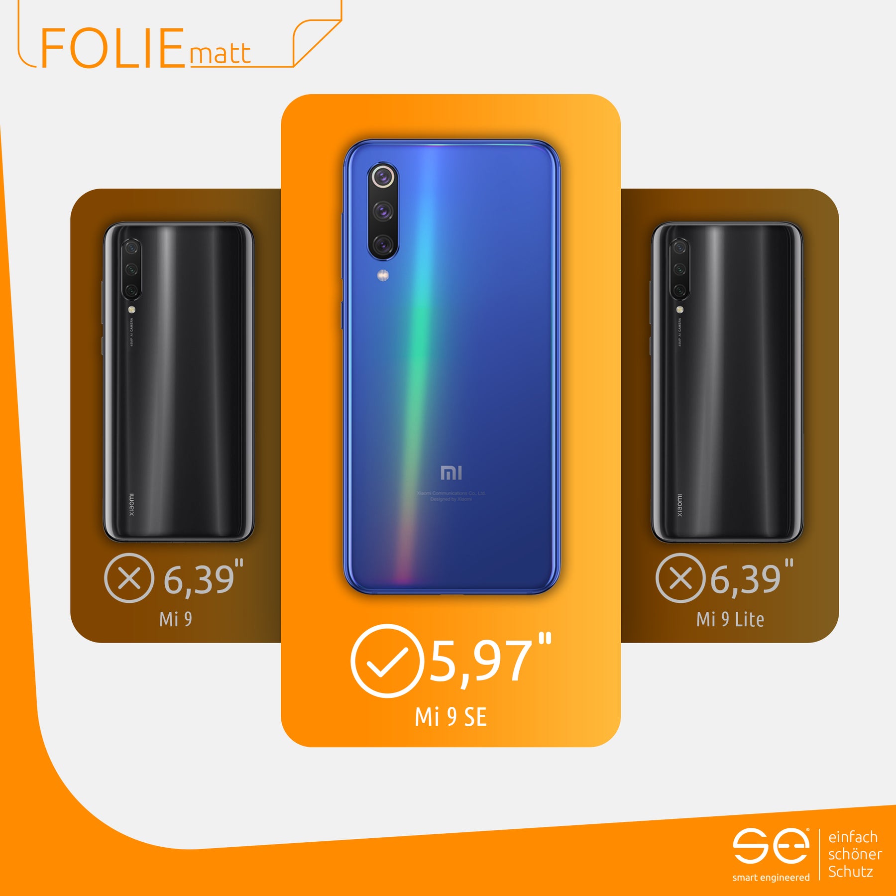 Matte protective film back Xiaomi Mi 9 SE