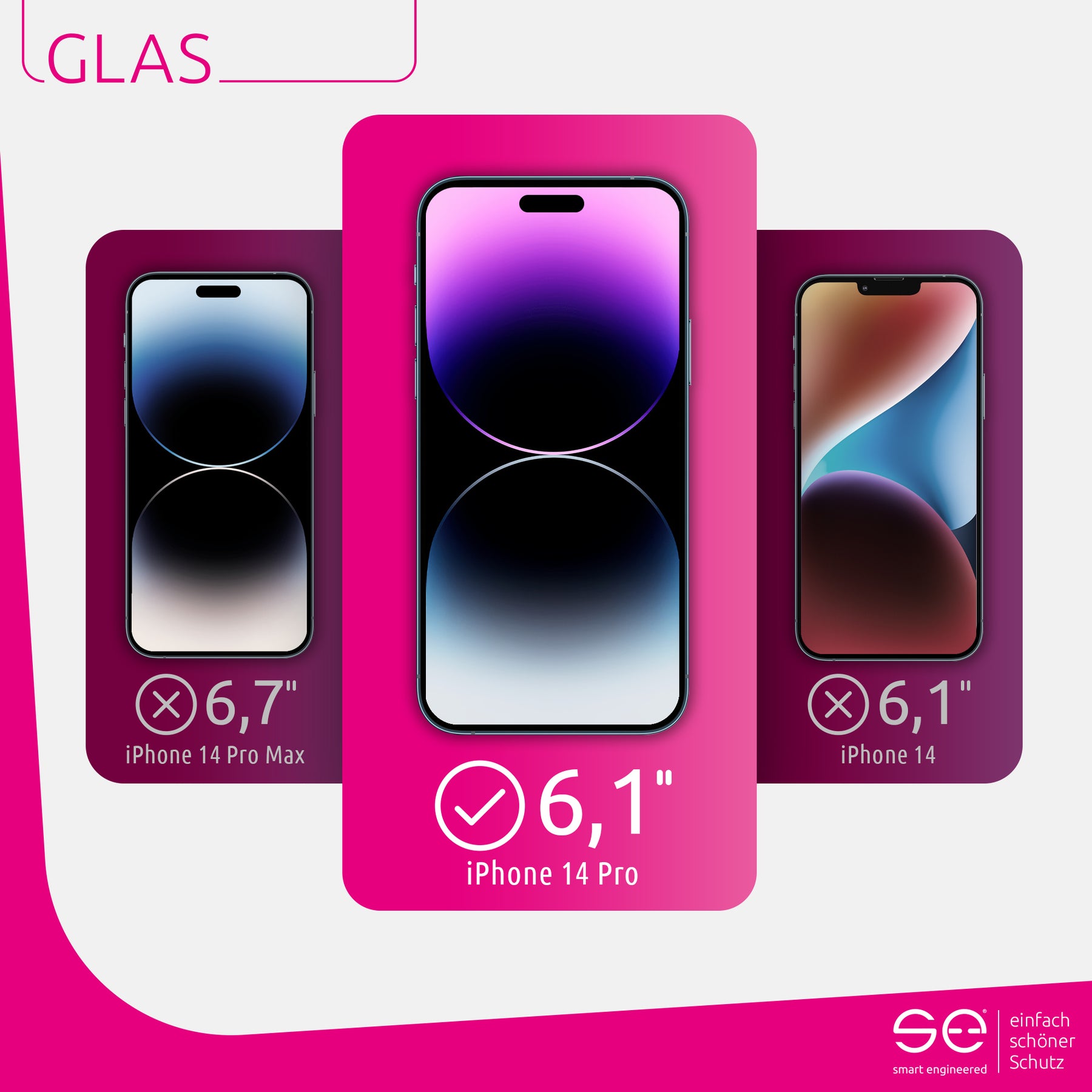 2x se® 3D protective glass Apple iPhone 14 Pro