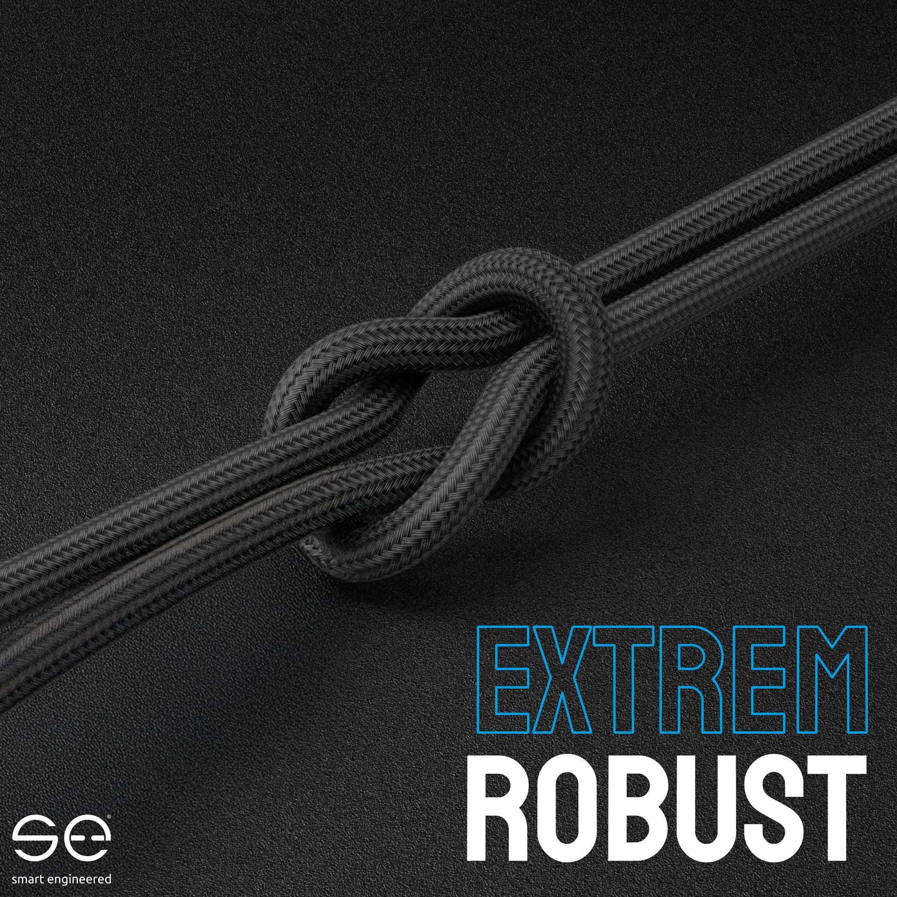 se® MAGNETIC USB-C auf USB-C 60W Ladekabel Schwarz – 1 Meter